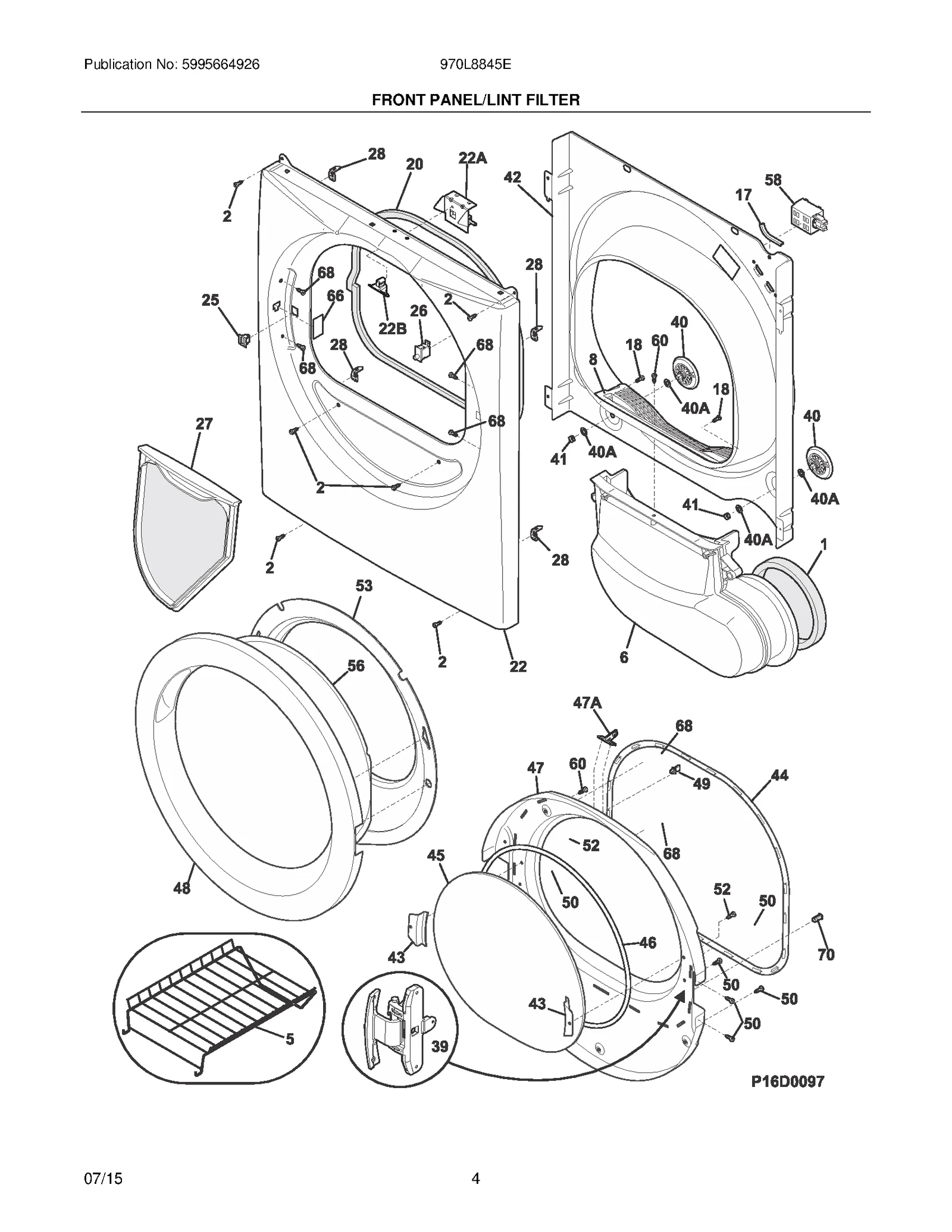 FRONT PANEL/LINT FILTER