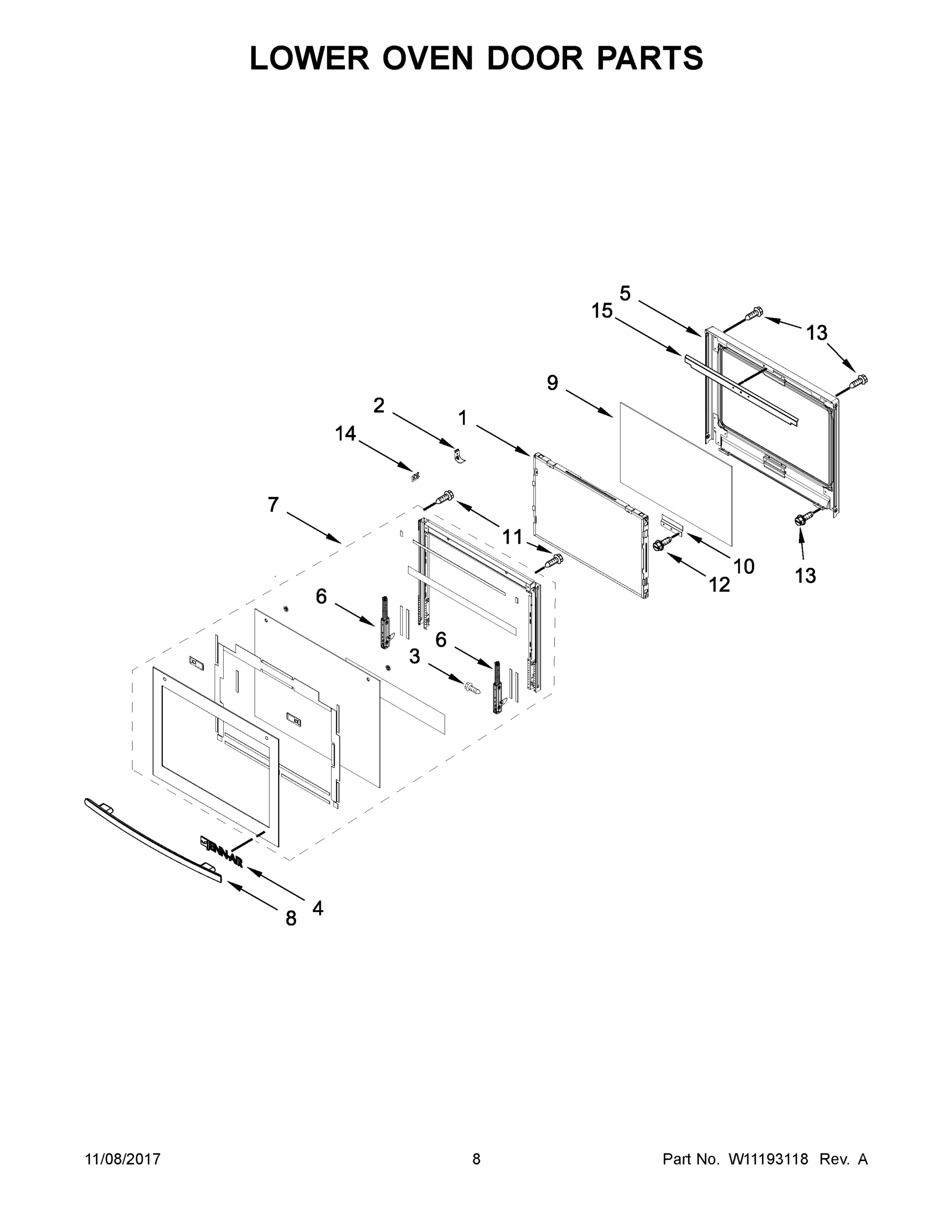 05 - LOWER OVEN DOOR PARTS