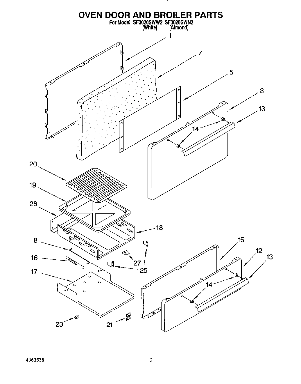 02 - OVEN DOOR AND BROILER