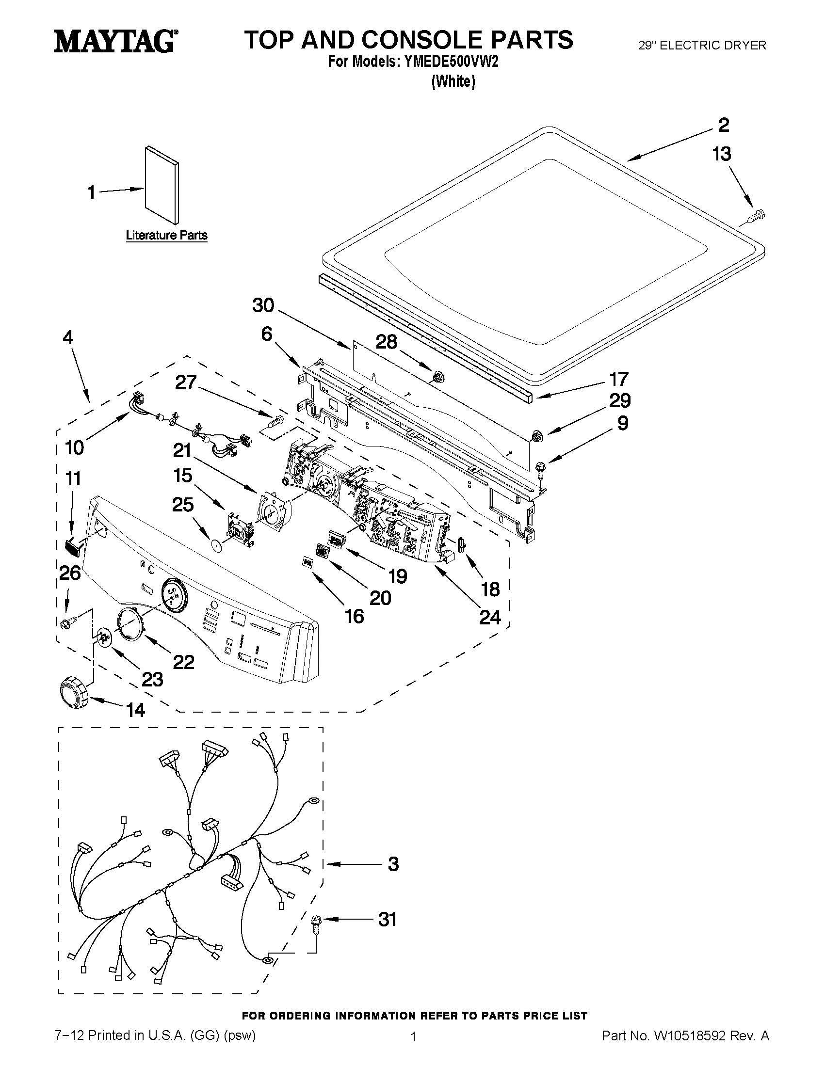 01 - TOP AND CONSOLE PARTS