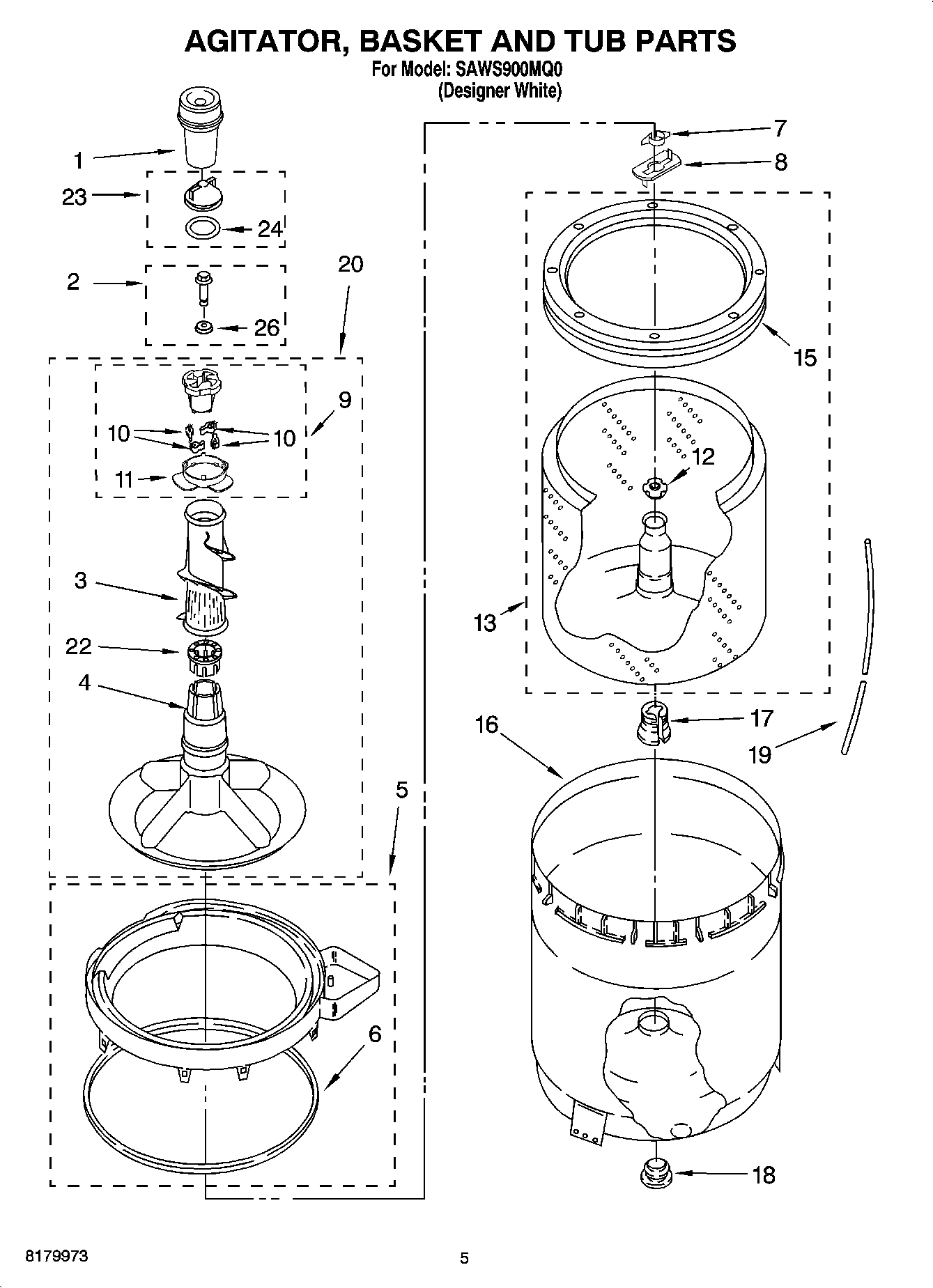 03 - AGITATOR, BASKET AND TUB PARTS