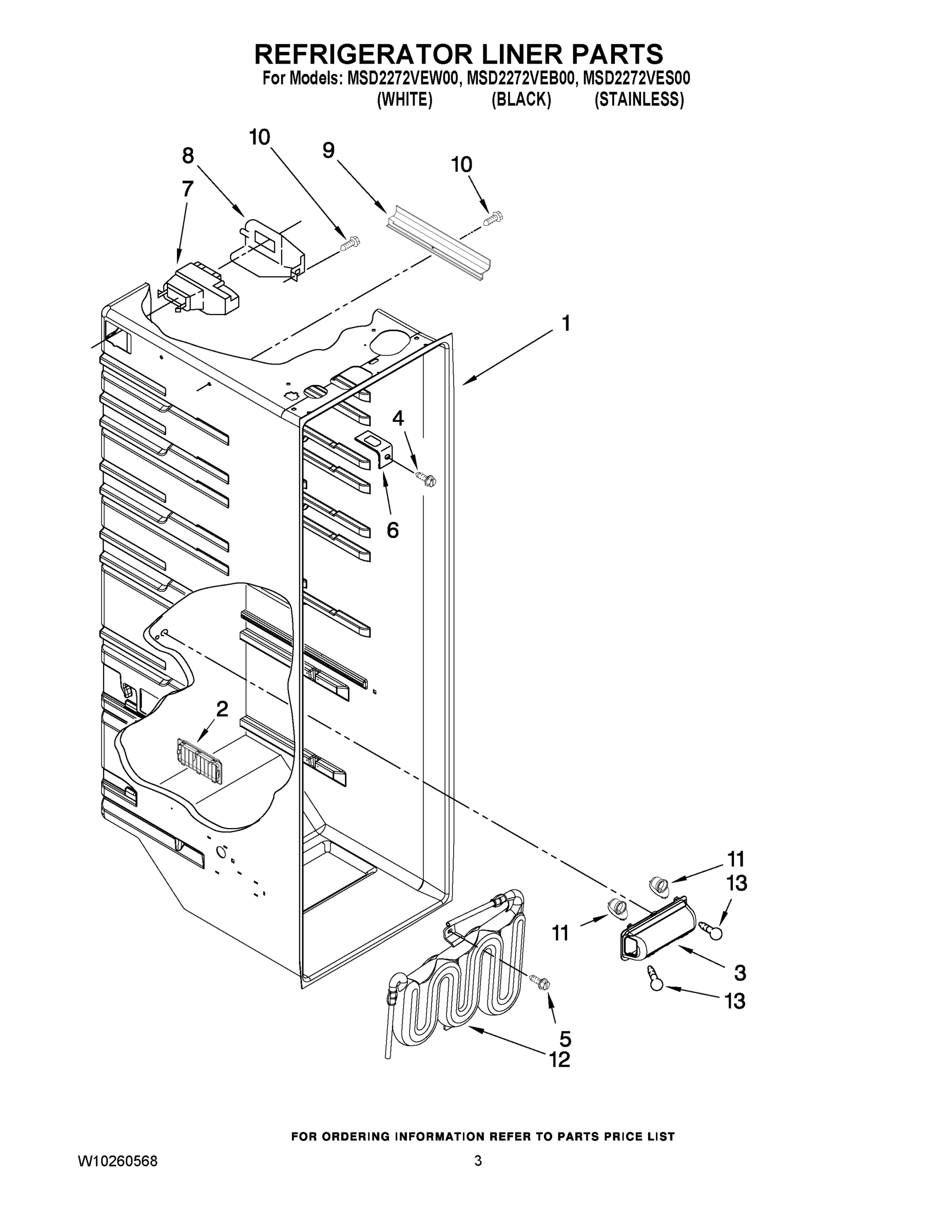 02 - REFRIGERATOR LINER PARTS