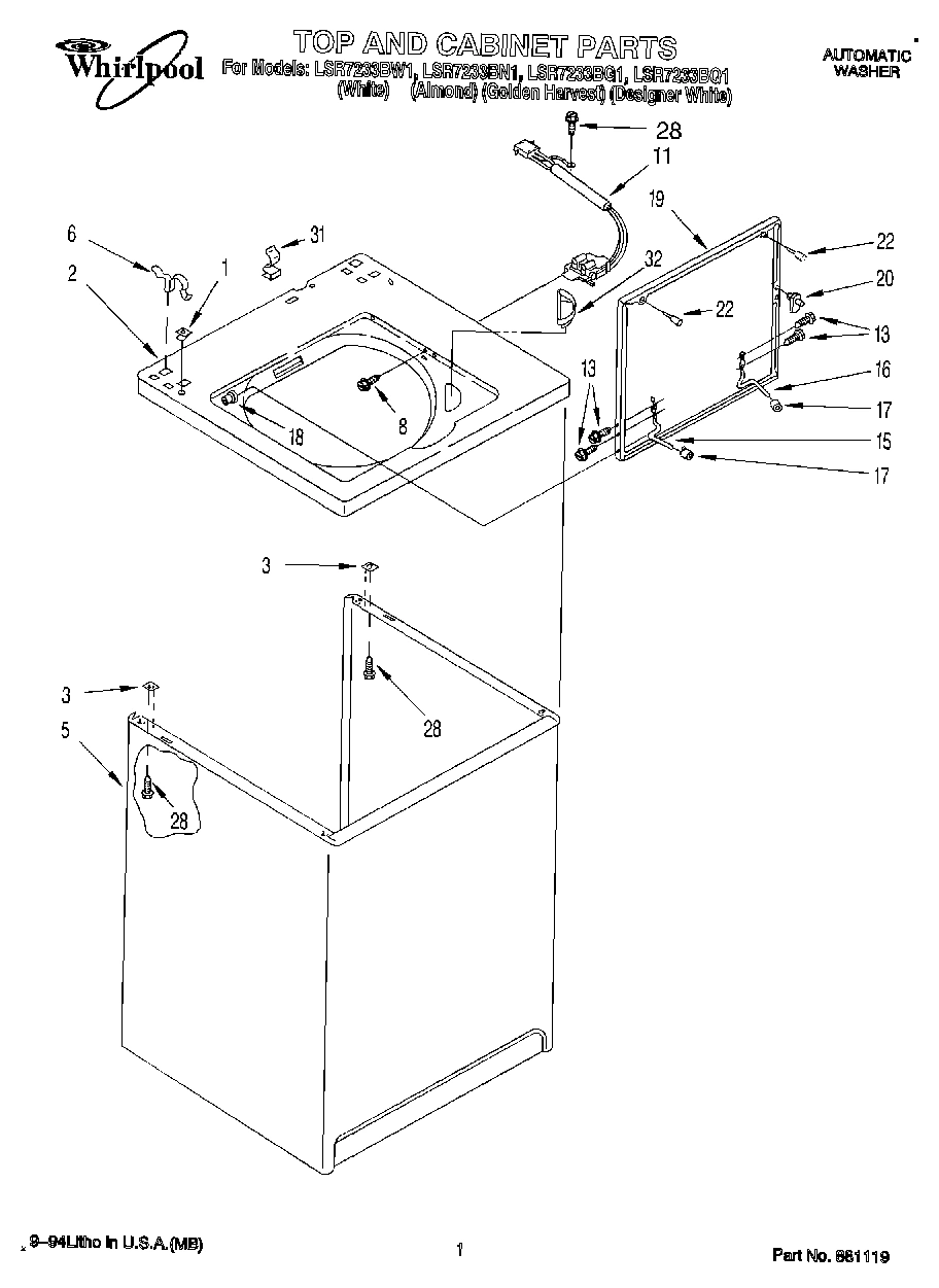 01 - TOP AND CABINET, LIT/OPTIONAL