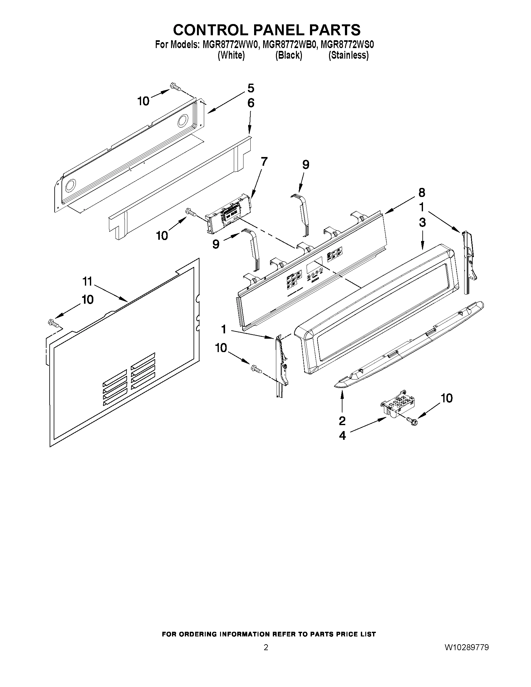 02 - CONTROL PANEL PARTS