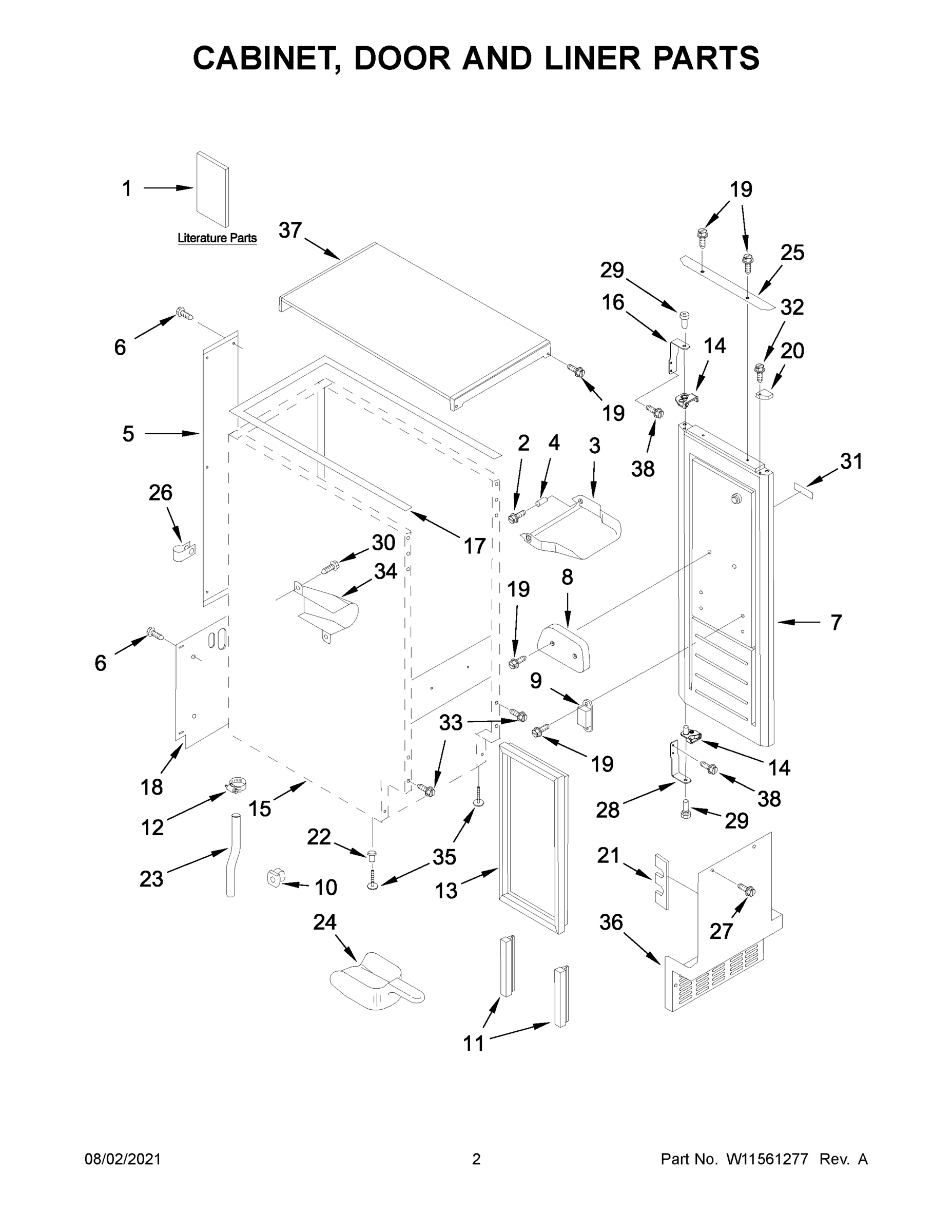 02 - CABINET, DOOR AND LINER PARTS