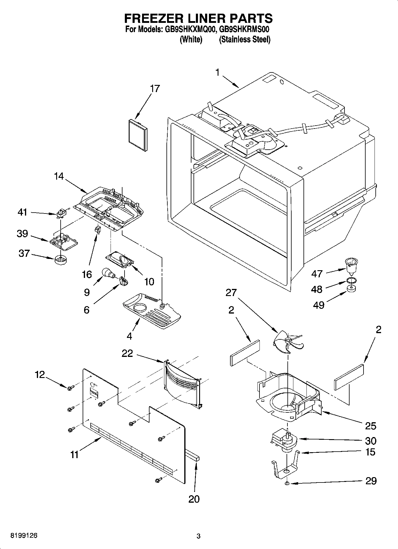 02 - FREEZER LINER PARTS