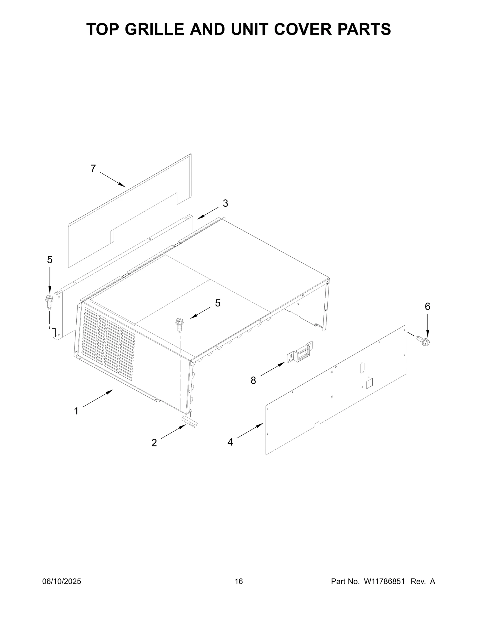 TOP GRILLE AND UNIT COVER PARTS