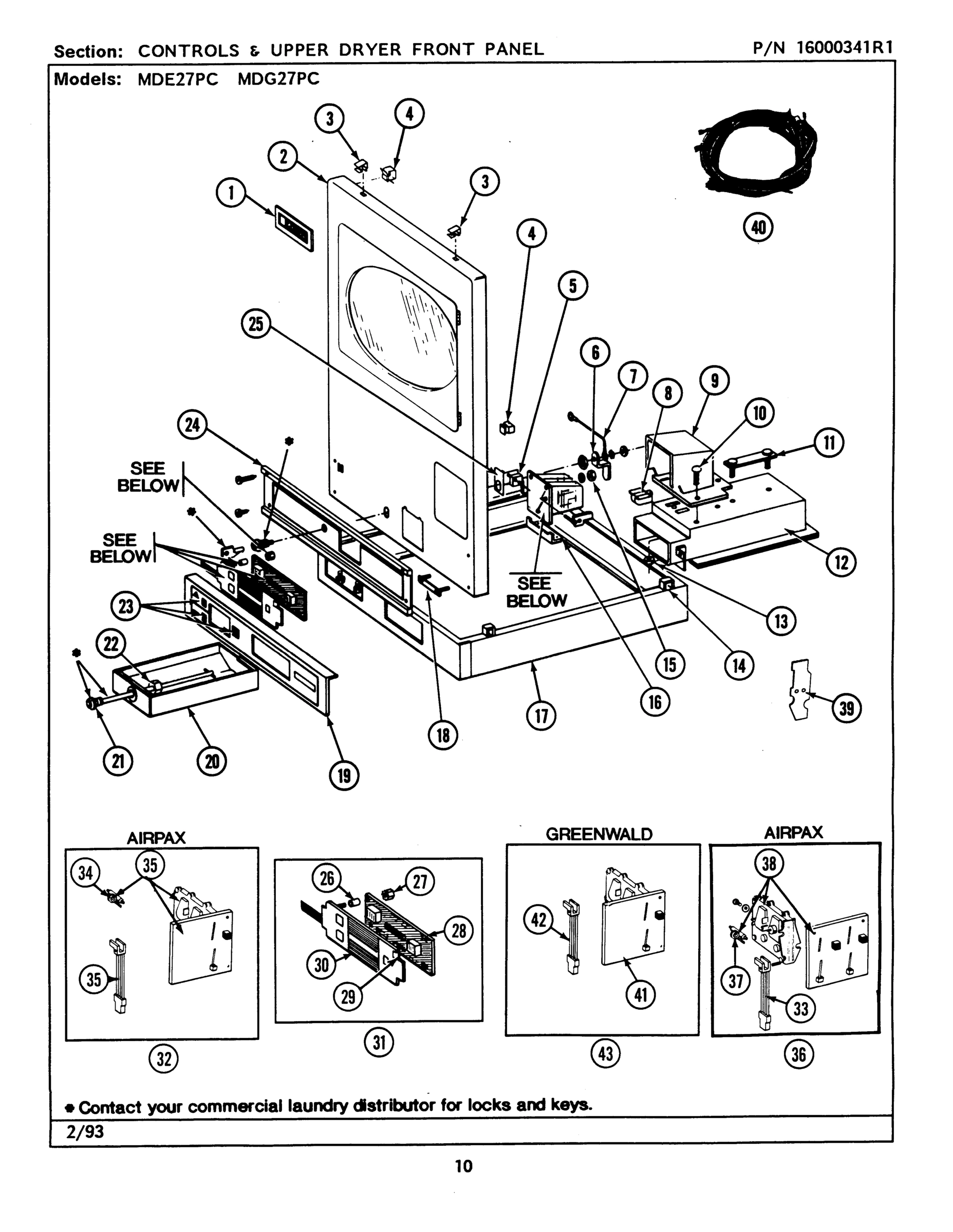 03 - CONTROLS & UPPER DRYER FRONT PANEL