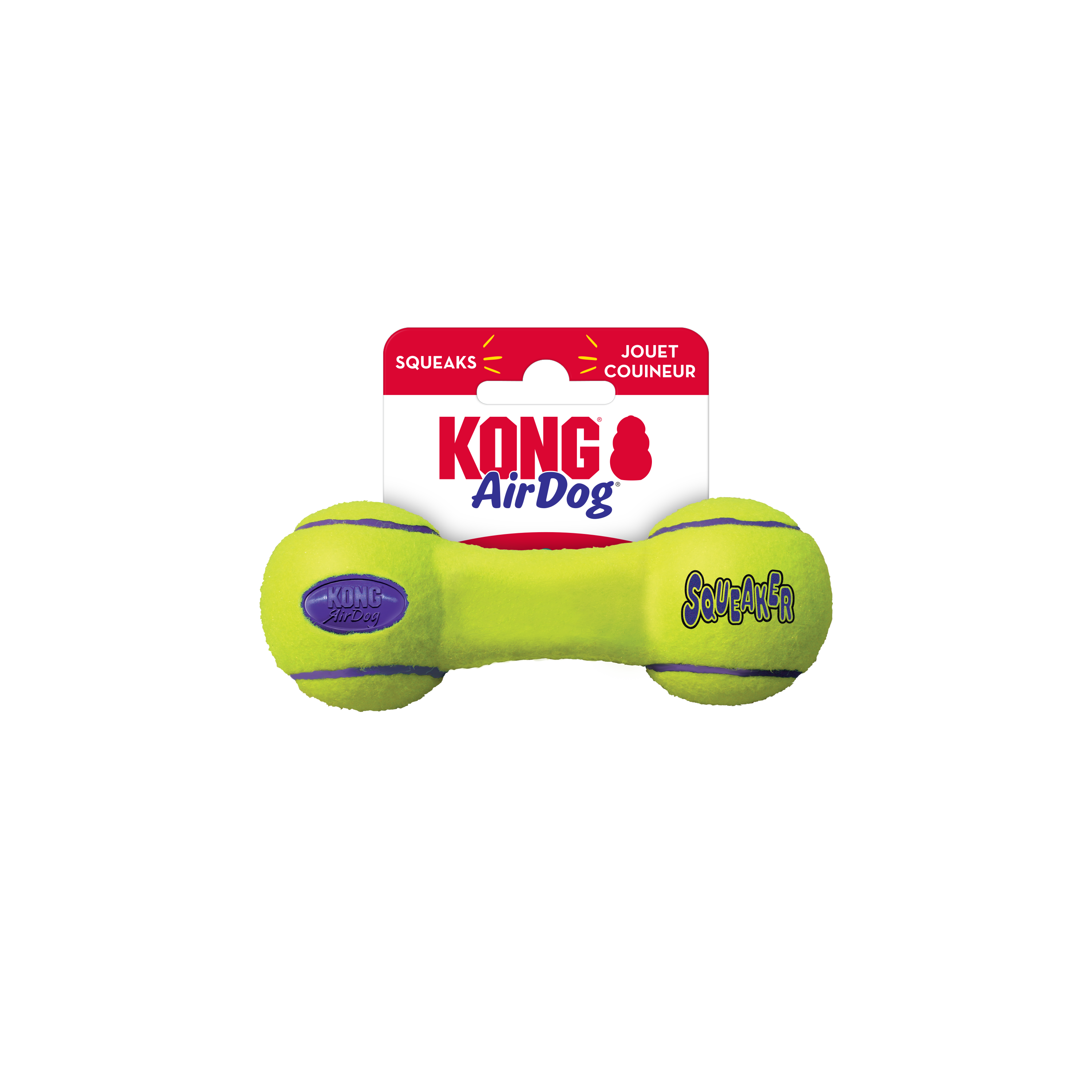 AirDog Squeaker Dumbbell onpack product image