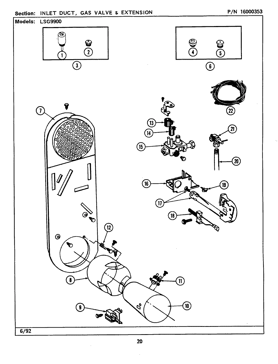 12 - INLET DUCT & GAS VALVE (LSG9900A & B)