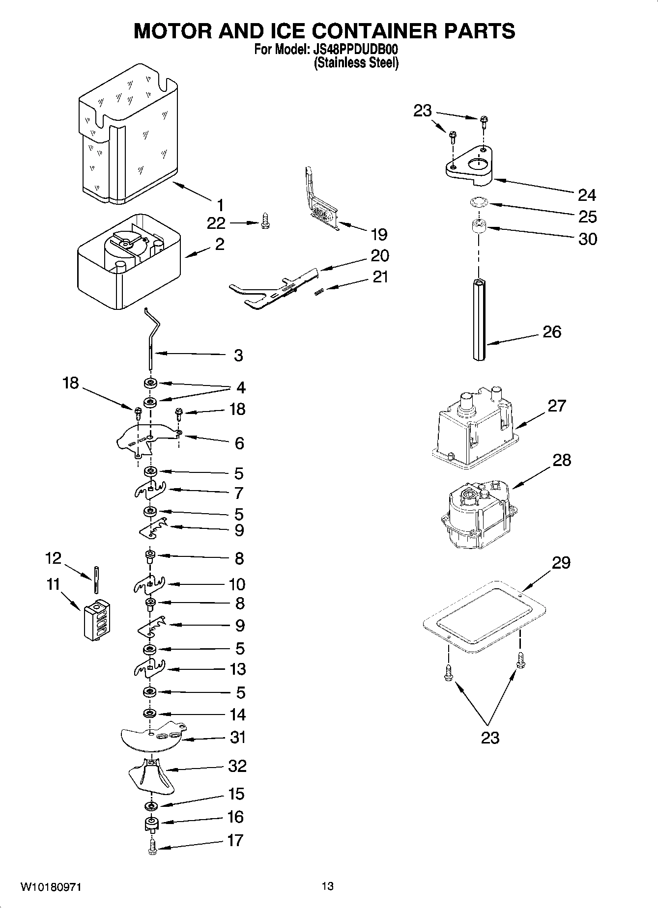 09 - MOTOR AND ICE CONTAINER PARTS