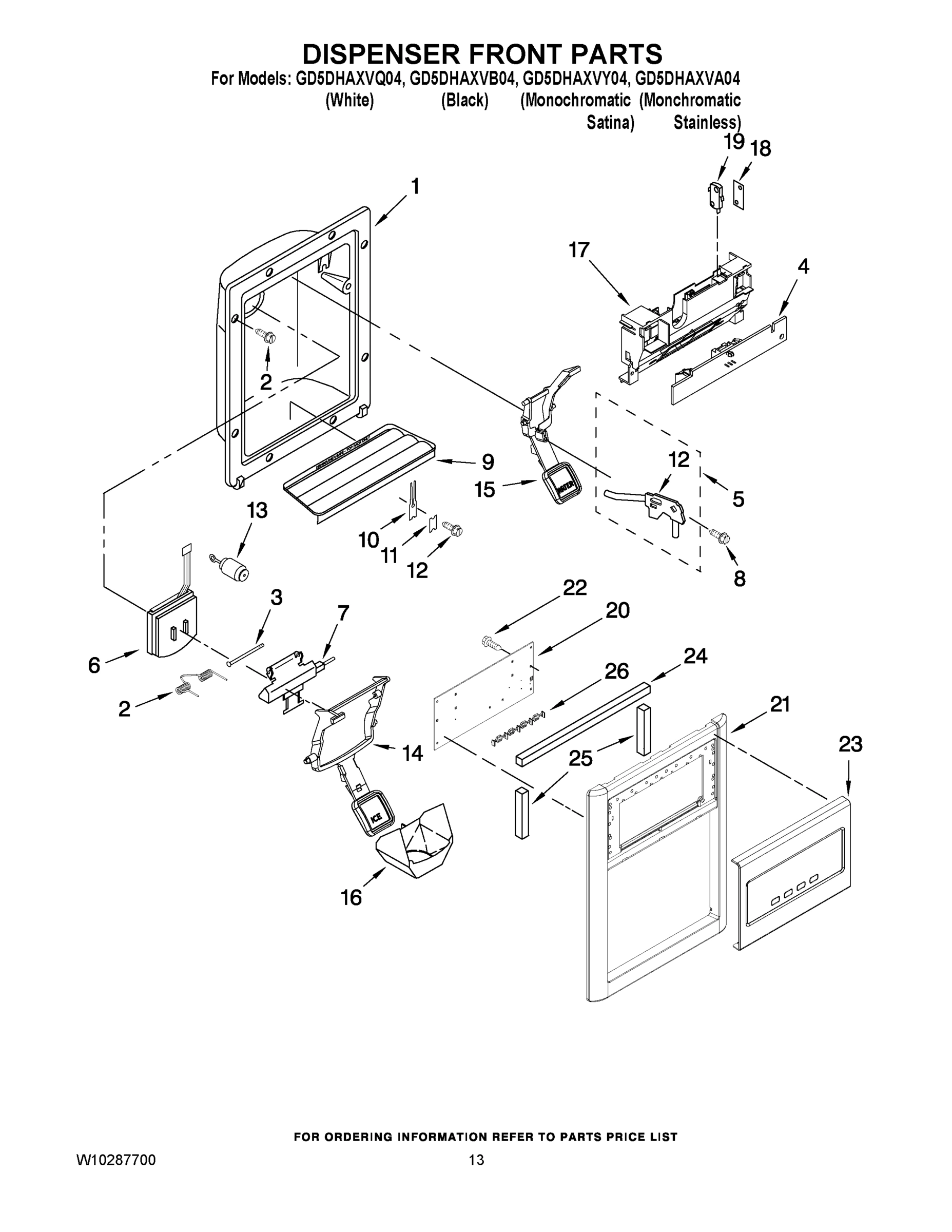 08 - DISPENSER FRONT PARTS