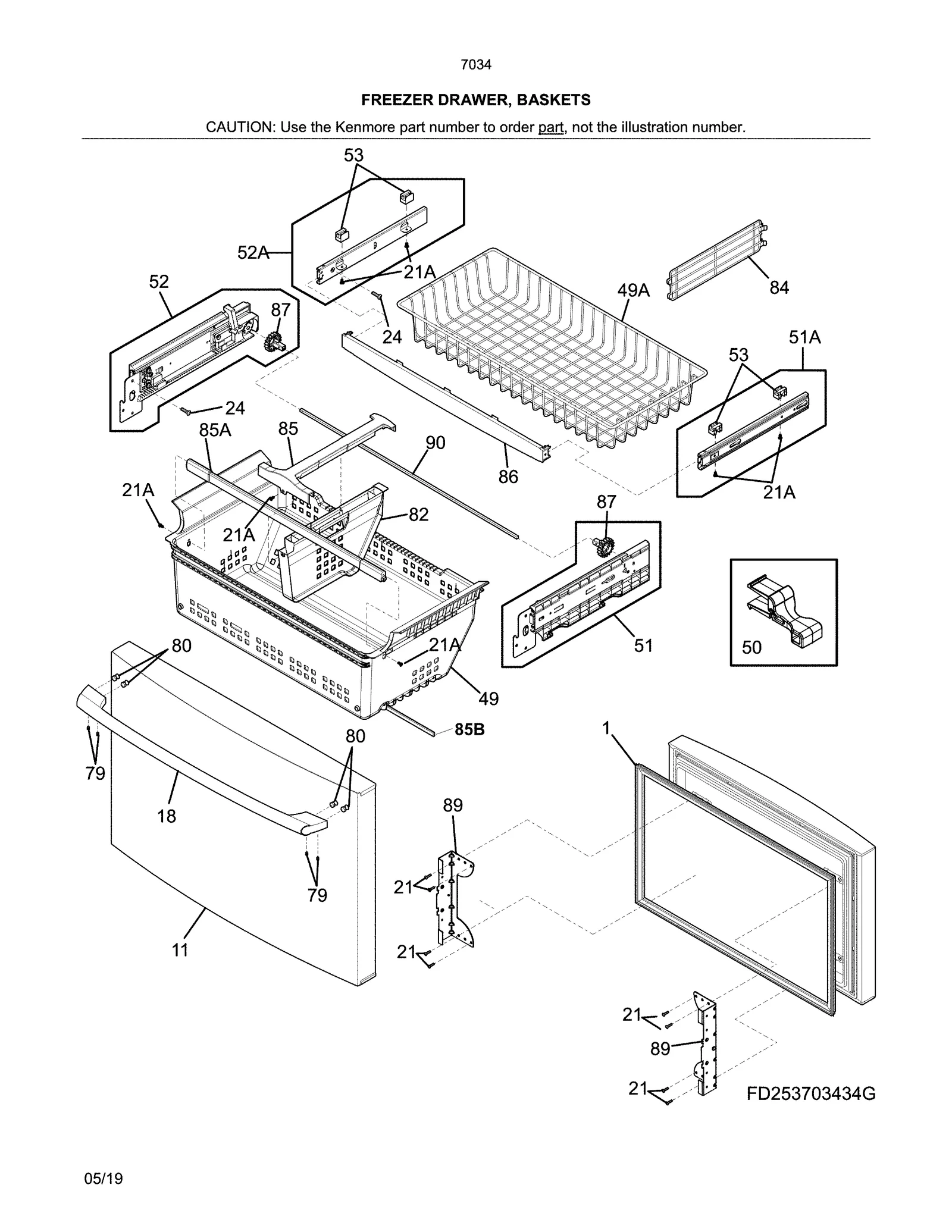FREEZER DRAWER, BASKETS