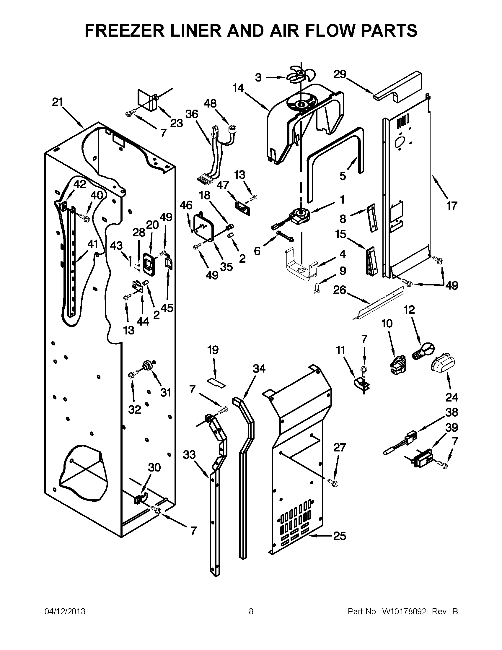 04 - FREEZER LINER AND AIR FLOW PARTS