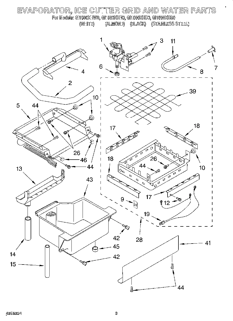 02 - EVAPORATOR, ICE CUTTER GRID AND WATER