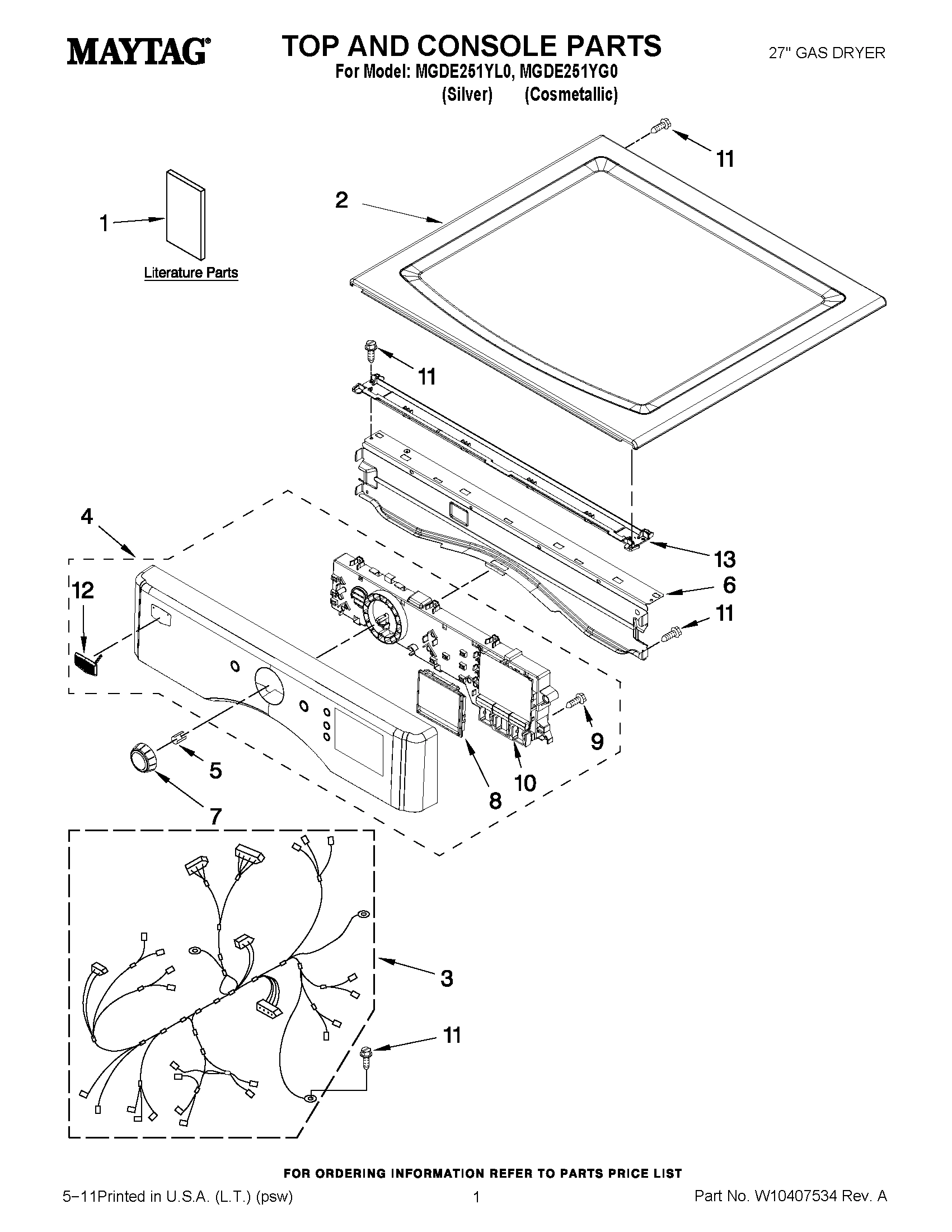01 - TOP AND CONSOLE PARTS