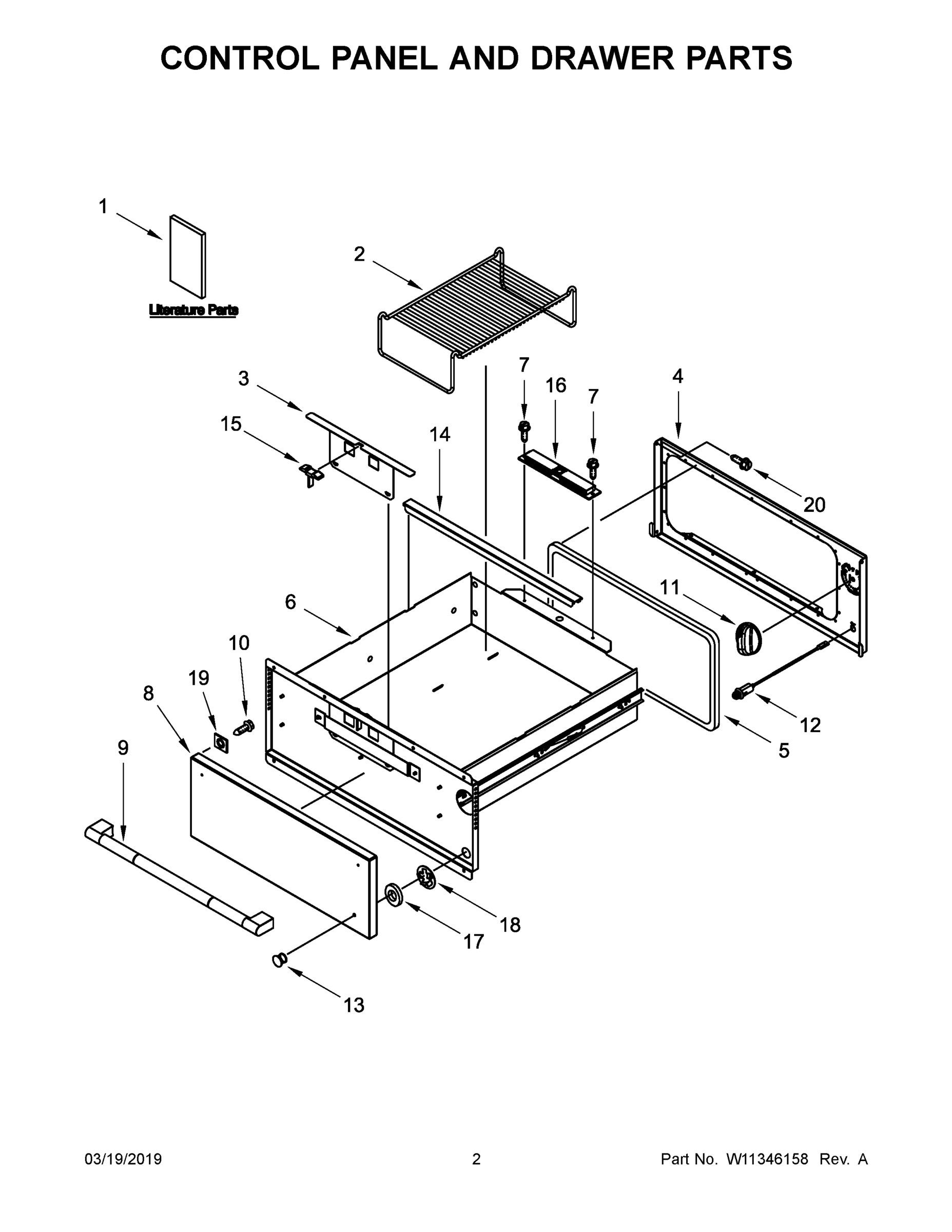 02 - CONTROL PANEL AND DRAWER PARTS