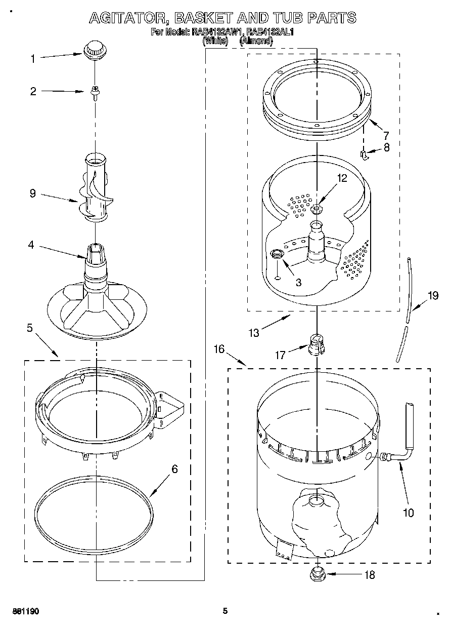 03 - AGITATOR, BASKET AND TUB