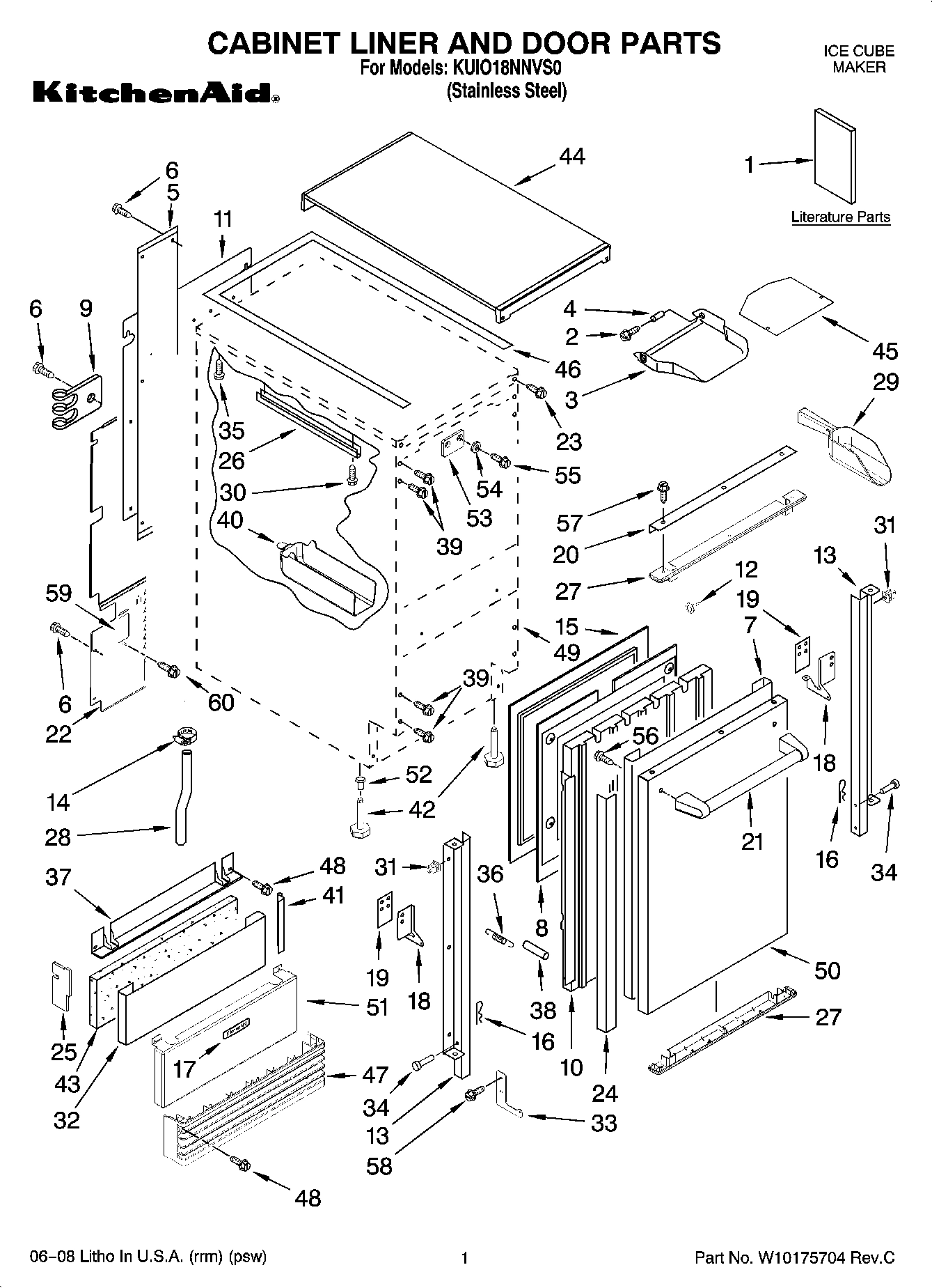 01 - CABINET LINER AND DOOR PARTS