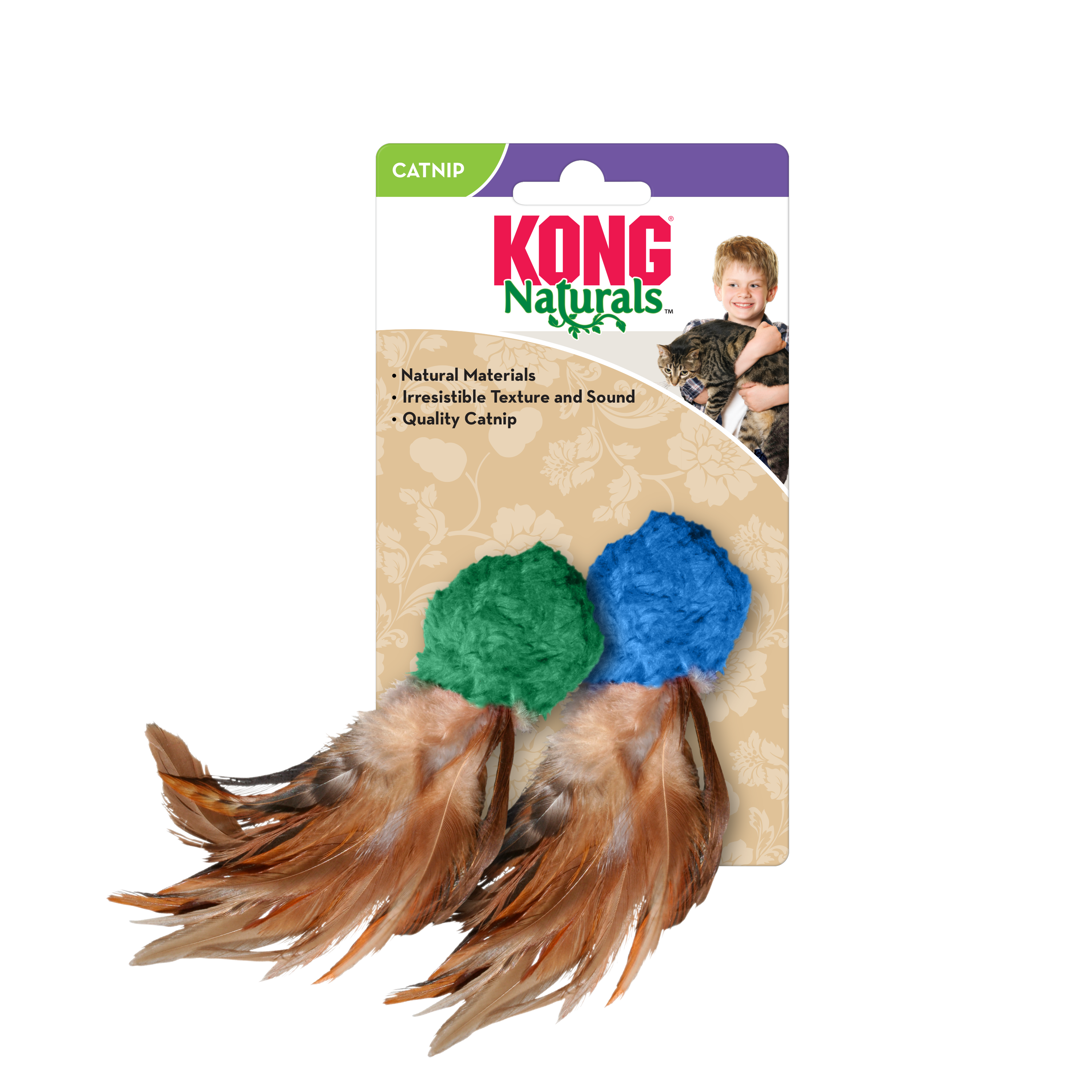 Naturals Crinkle Ball m/Feathers onpack produktbillede