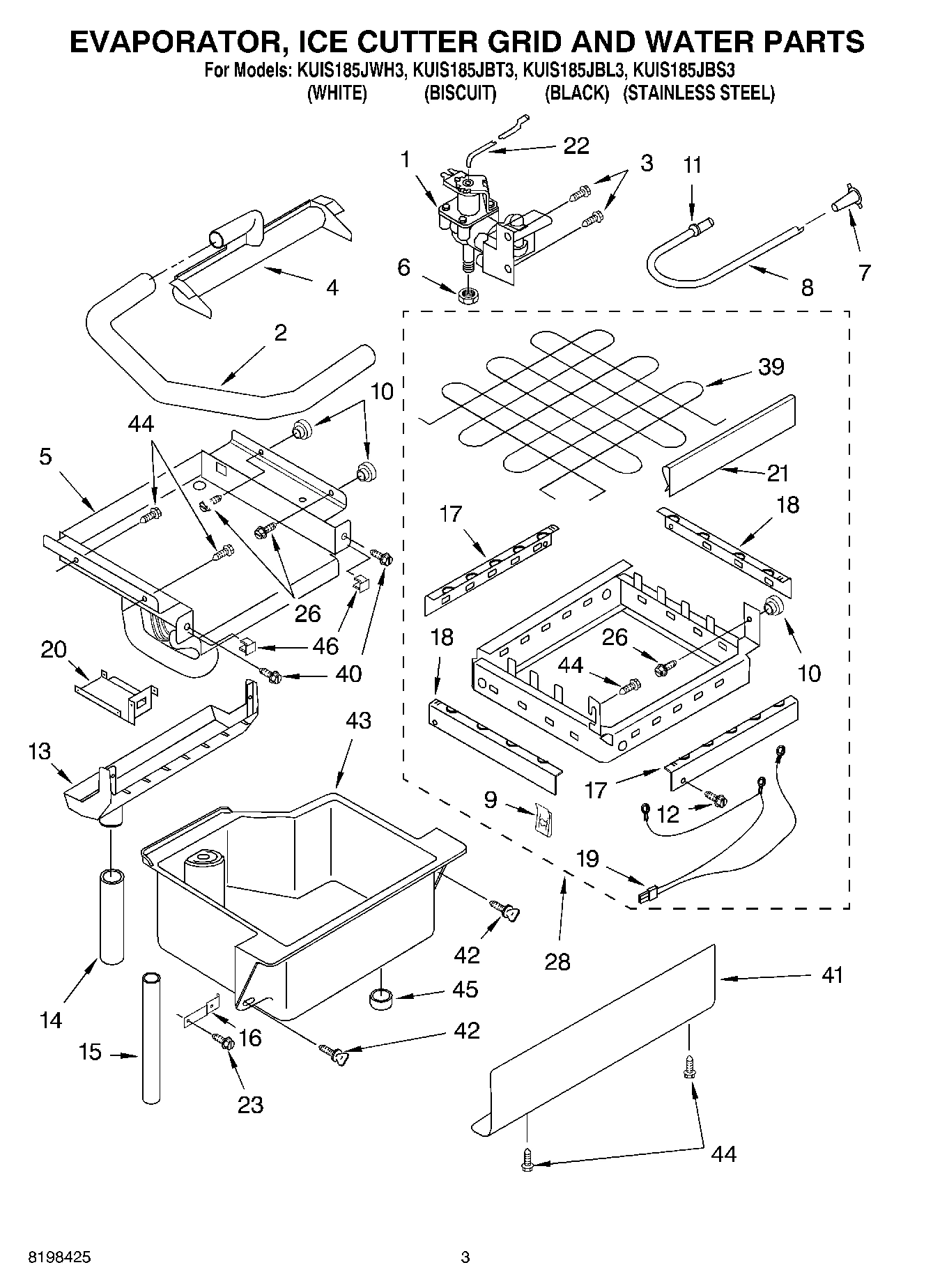 02 - EVAPORATOR ICE CUTTER GRID AND WATER PARTS