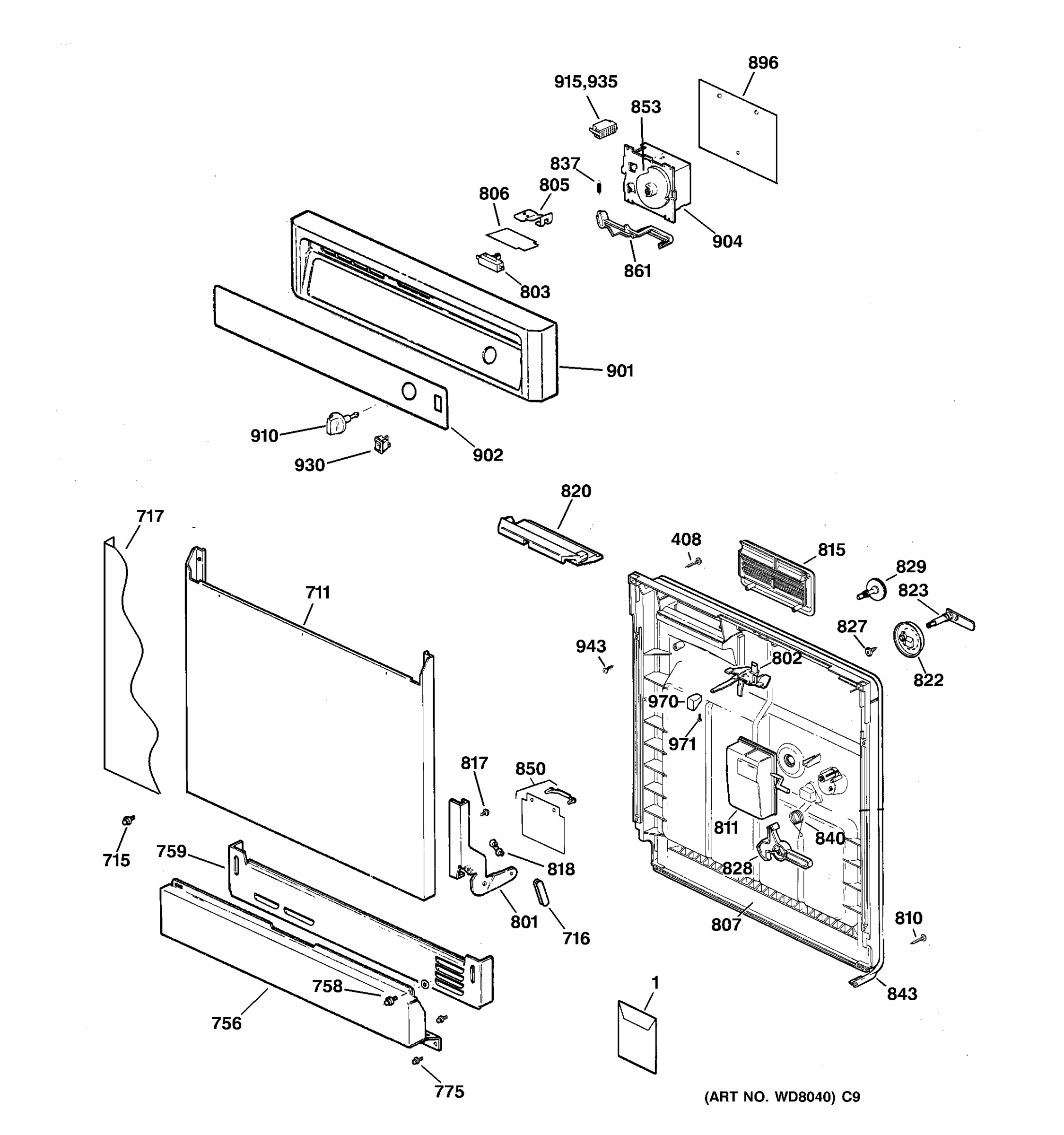 ESCUTCHEON & DOOR ASSEMBLY
