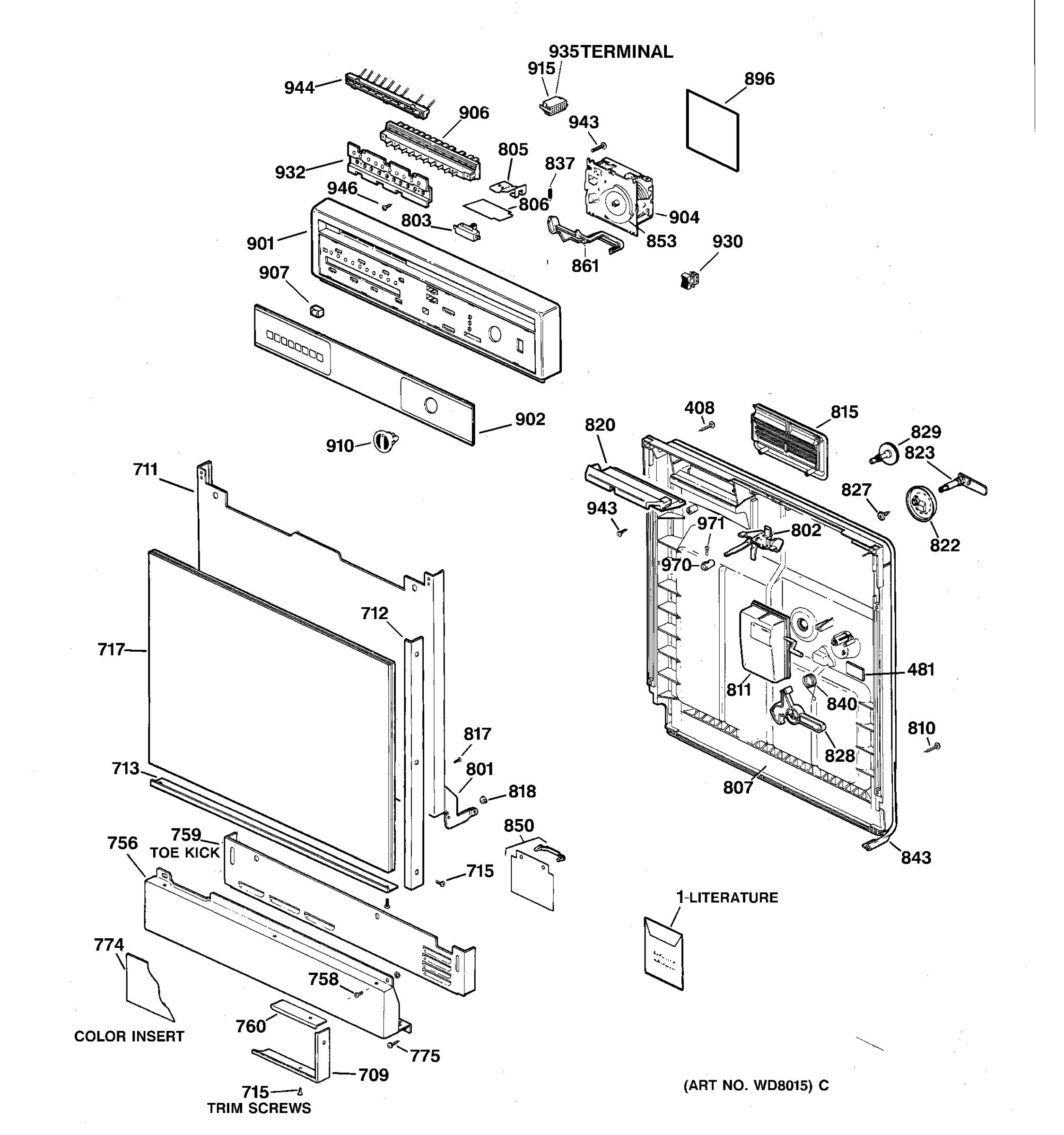 ESCUTCHEON & DOOR ASSEMBLY