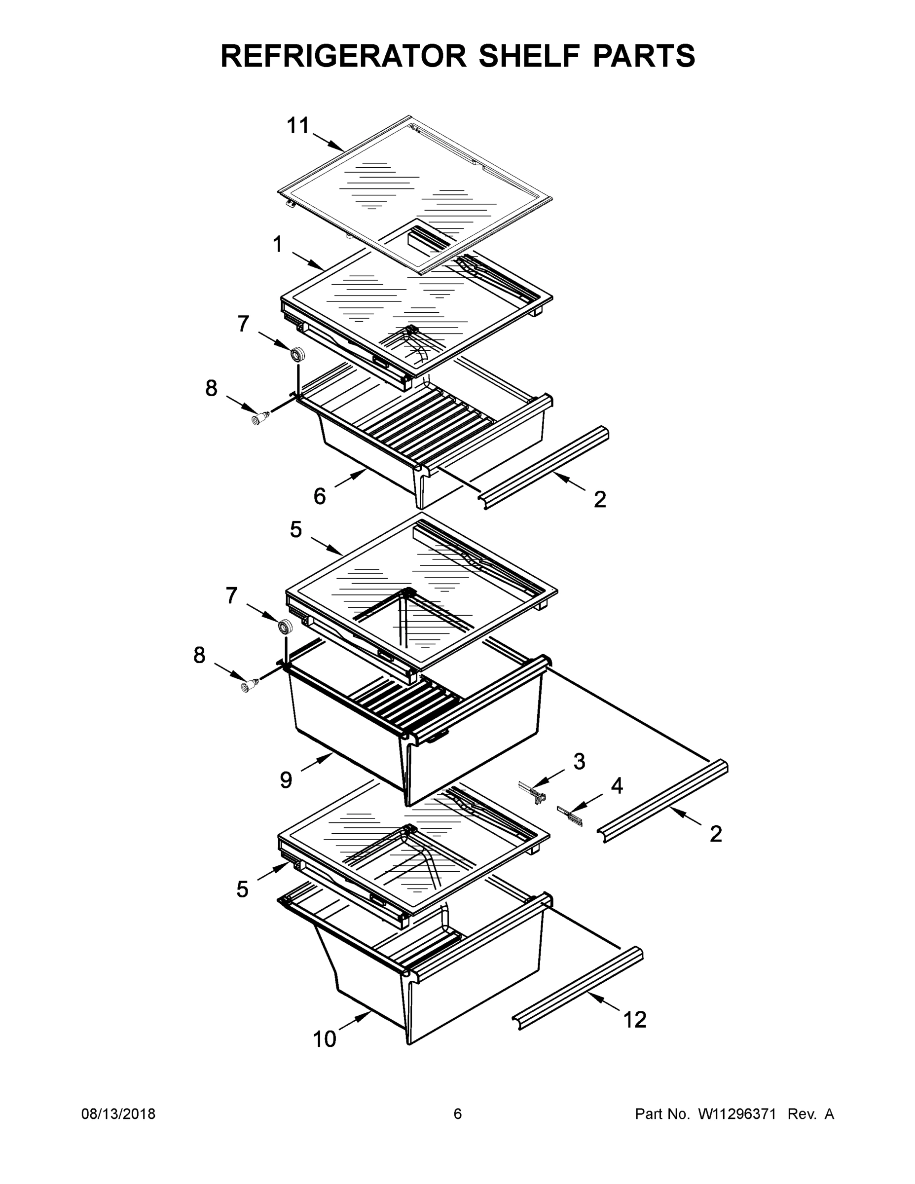 04 - REFRIGERATOR SHELF PARTS