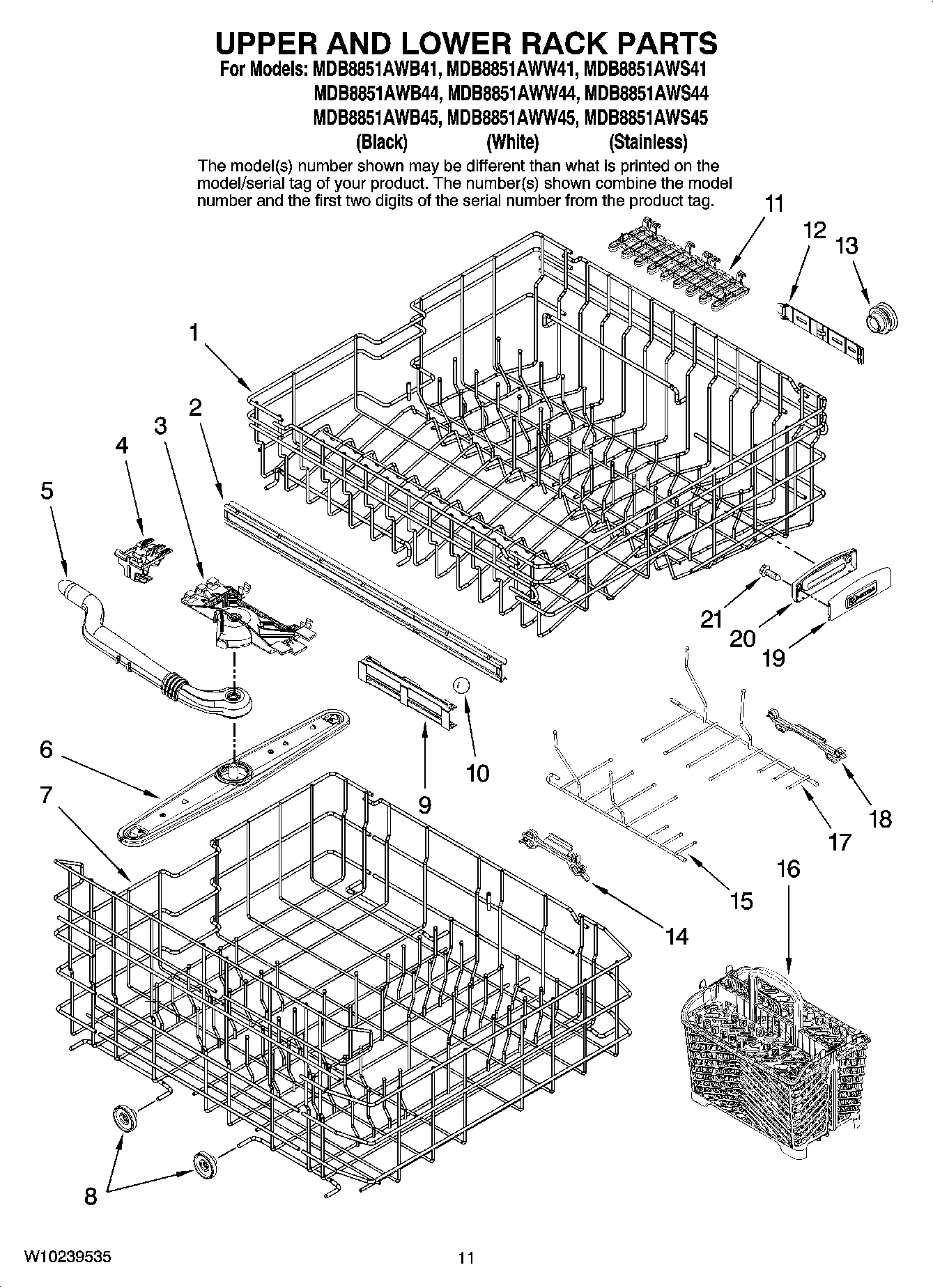 09 - UPPER AND LOWER RACK PARTS