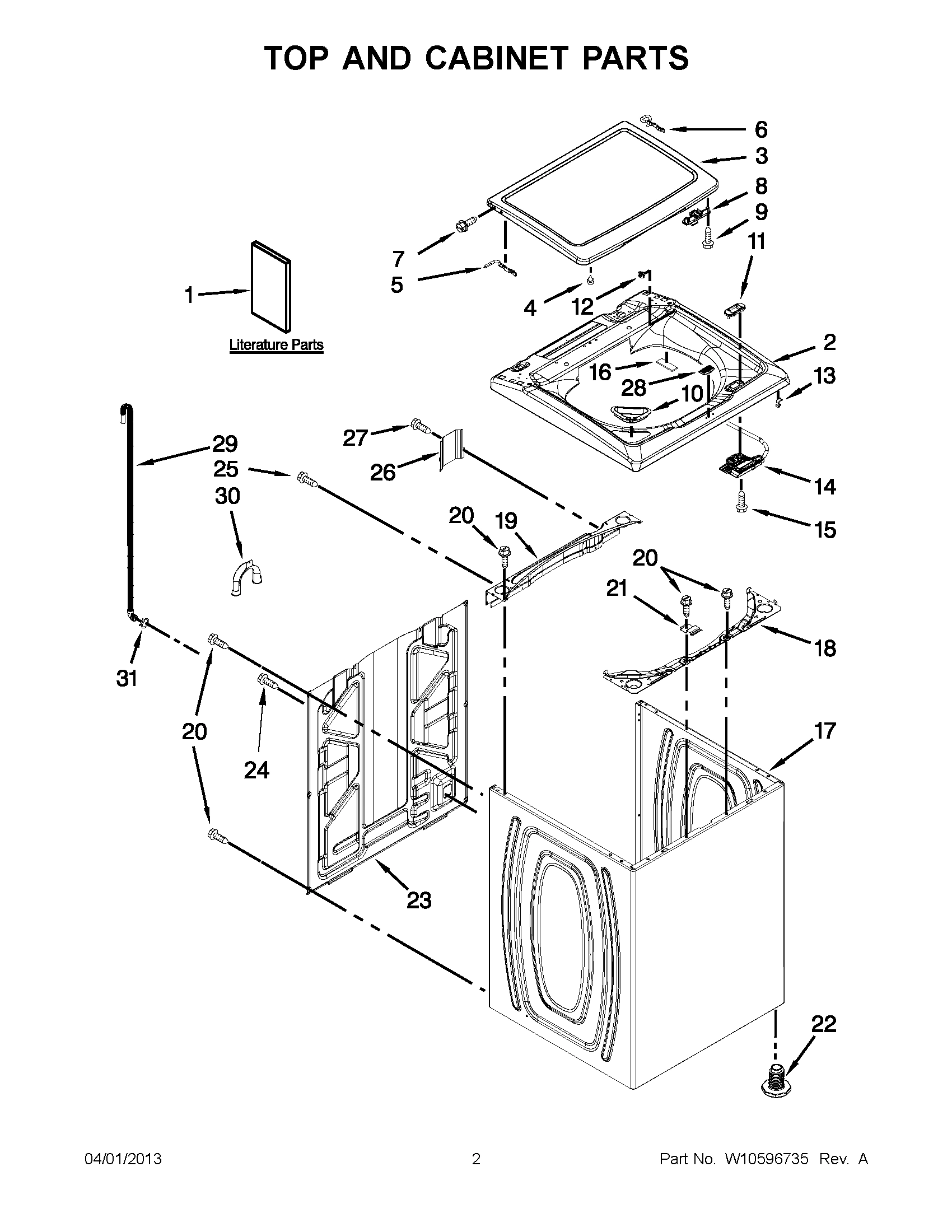 01 - TOP AND CABINET PARTS