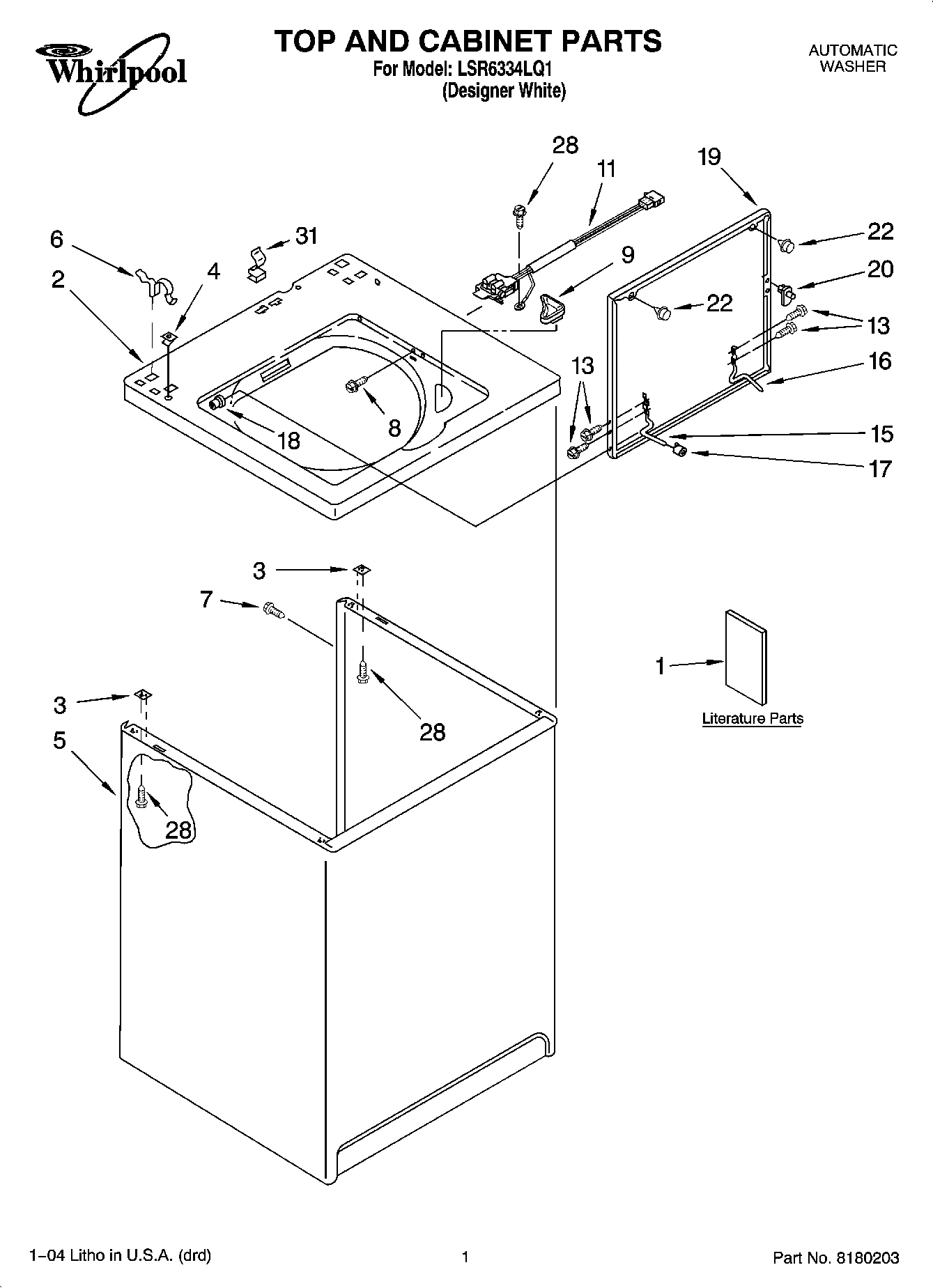 01 - TOP AND CABINET PARTS