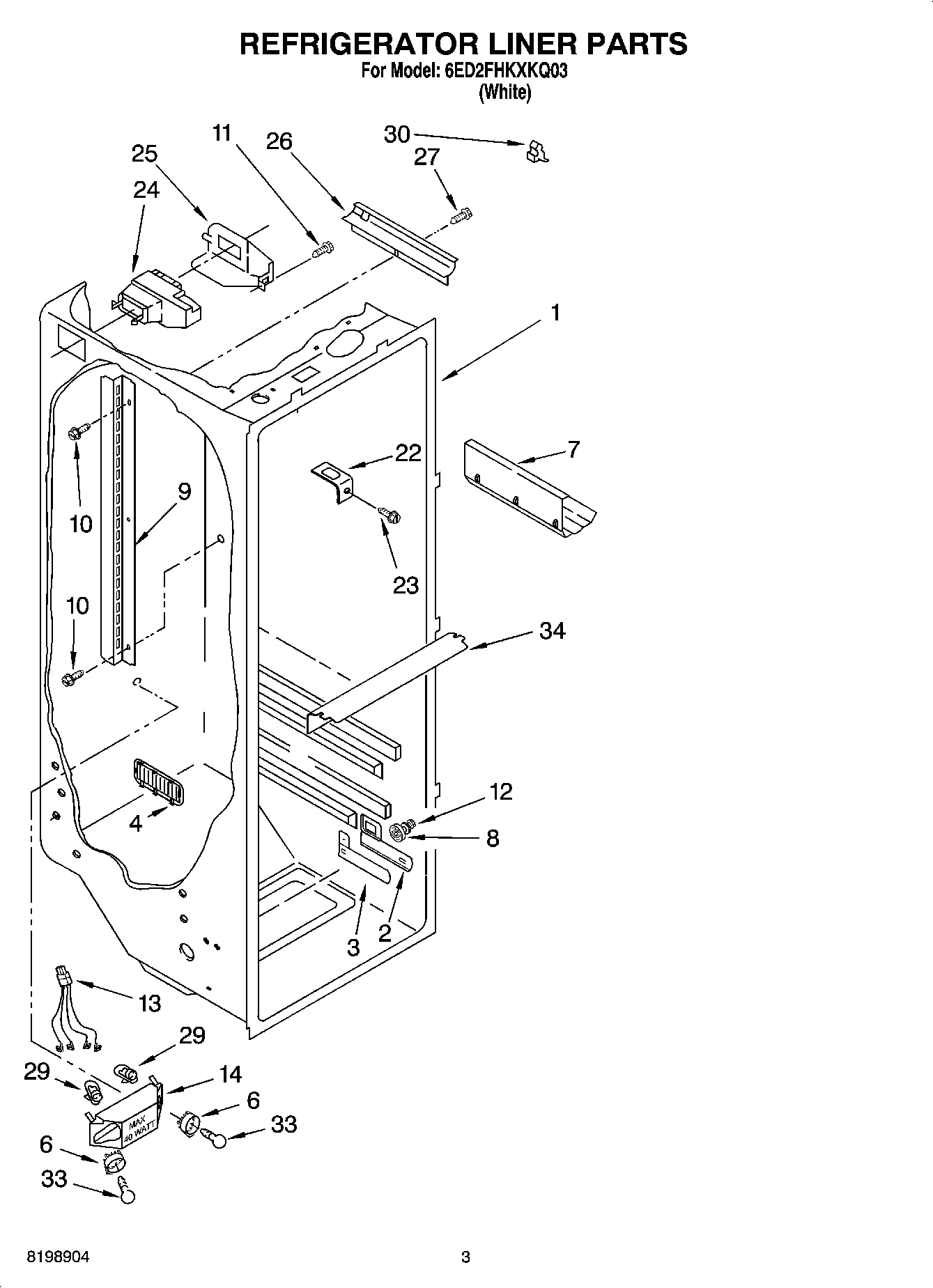 02 - REFRIGERATOR LINER PARTS