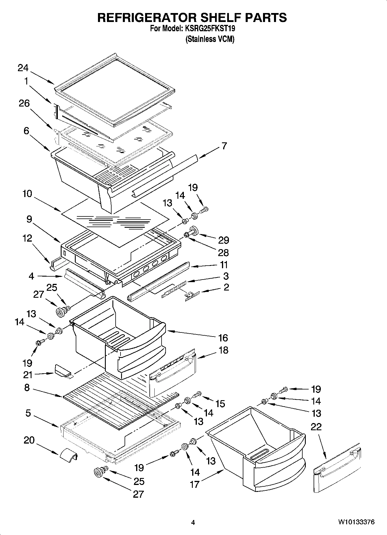 03 - REFRIGERATOR SHELF PARTS