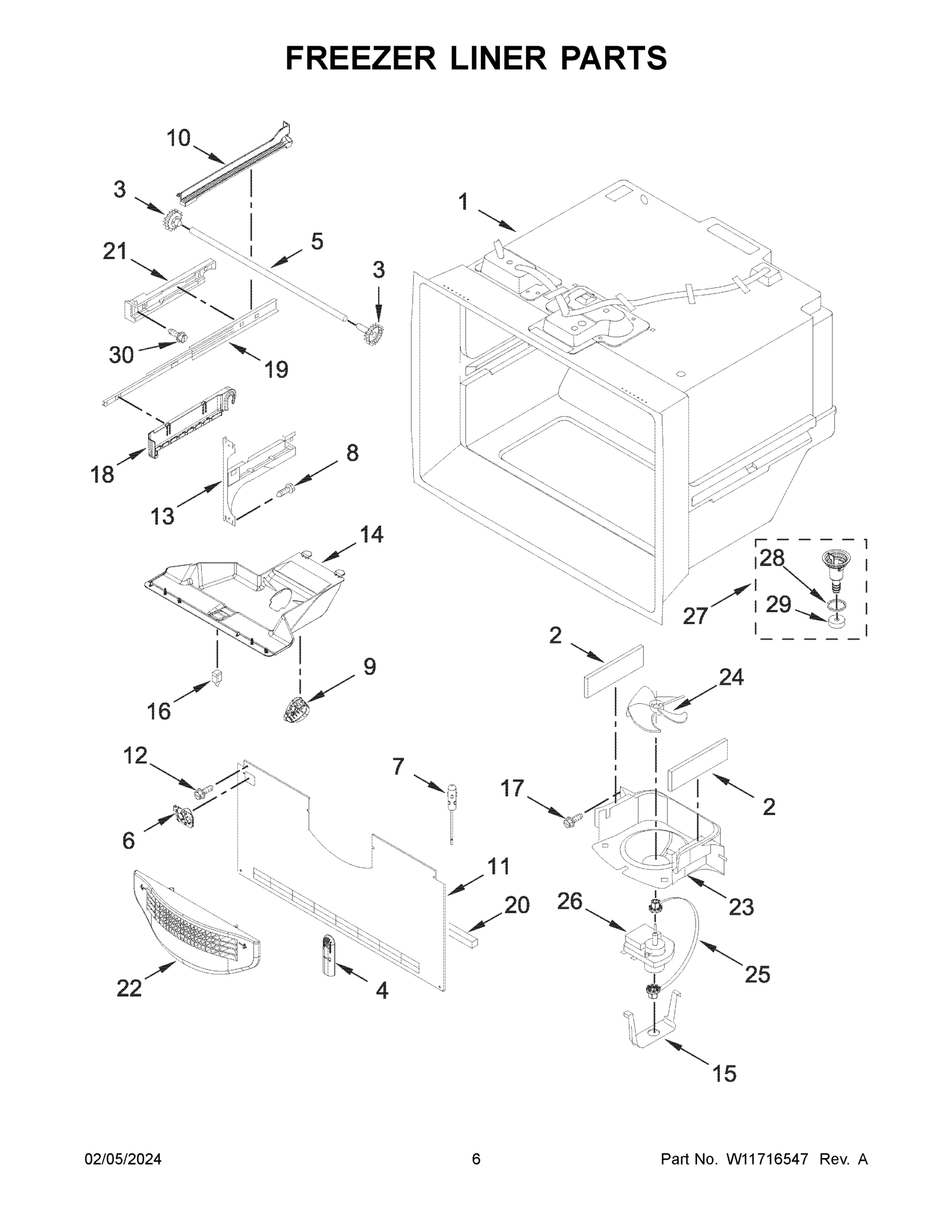 04 - FREEZER LINER PARTS