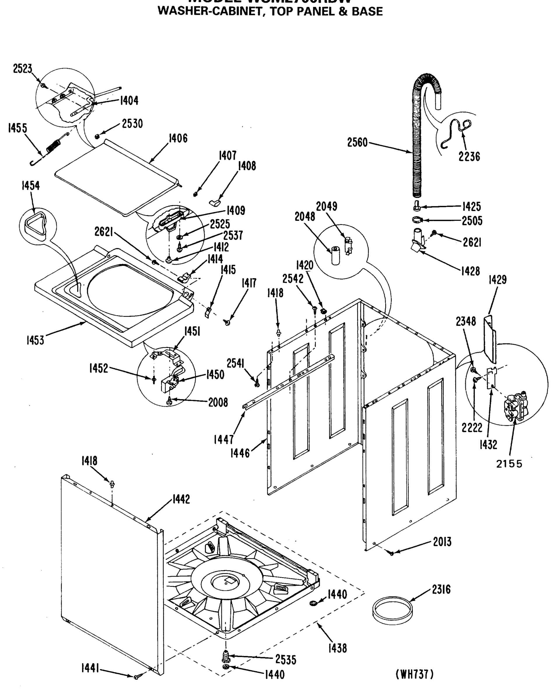 WASHER-CABINET, TOP PANEL & BASE