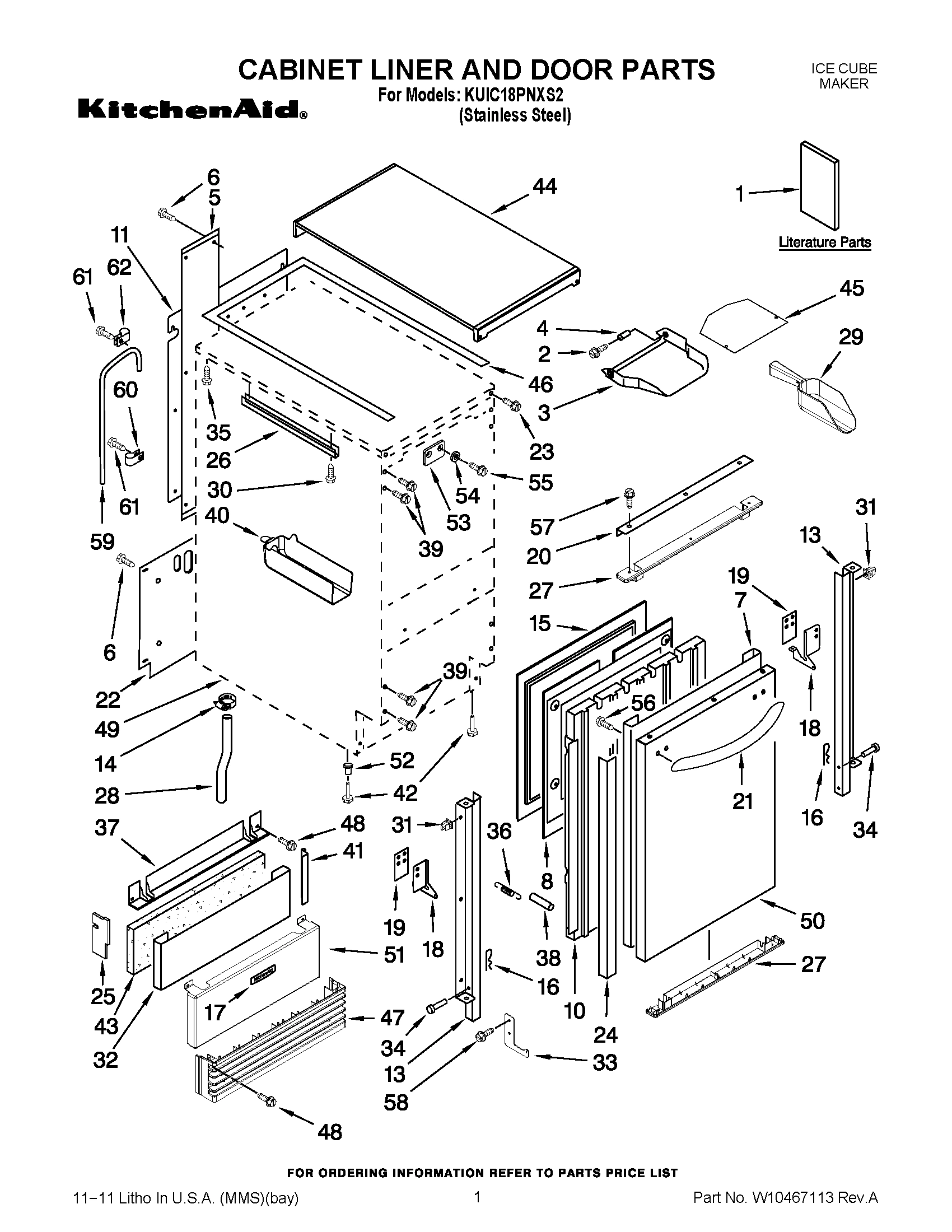 01 - CABINET LINER AND DOOR PARTS