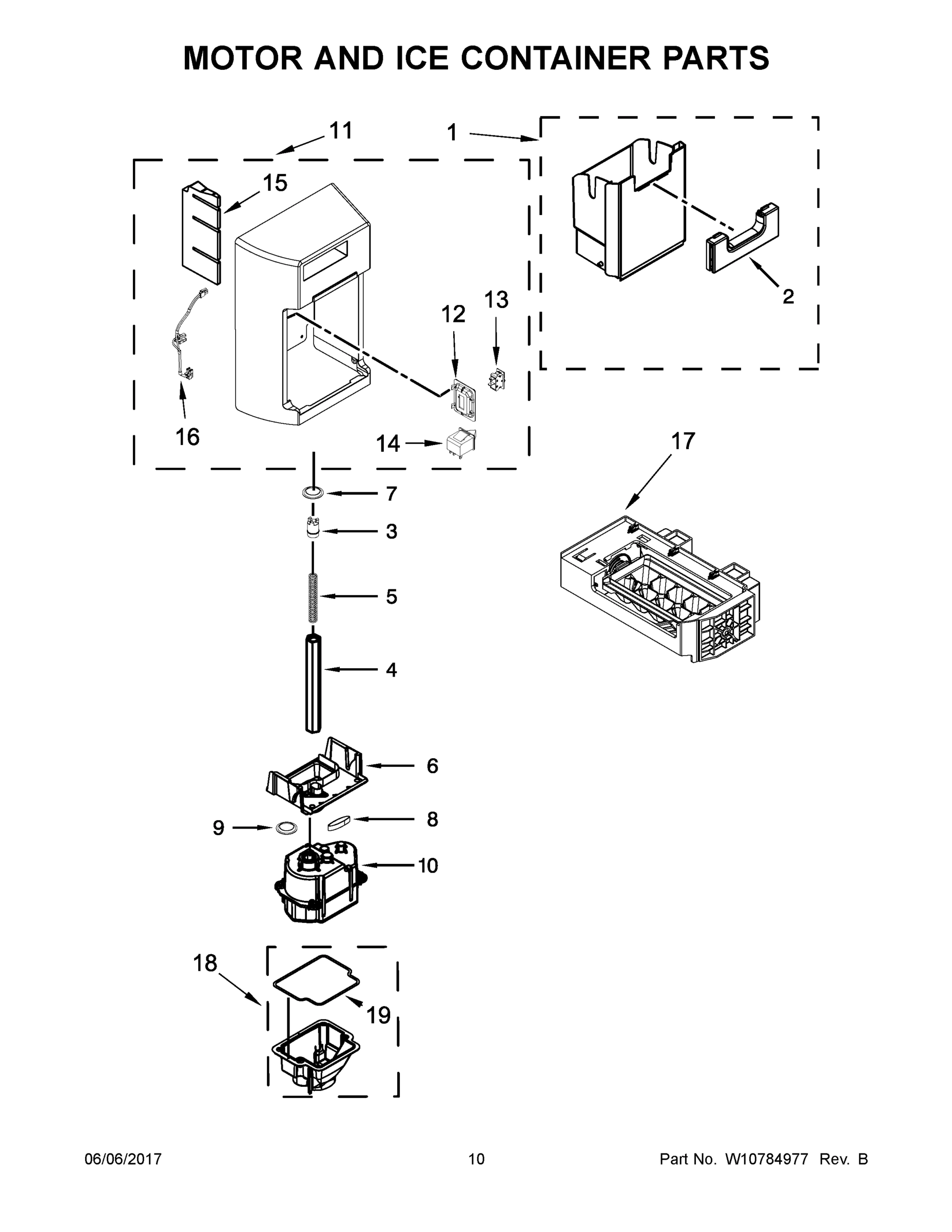 06 - MOTOR AND ICE CONTAINER PARTS