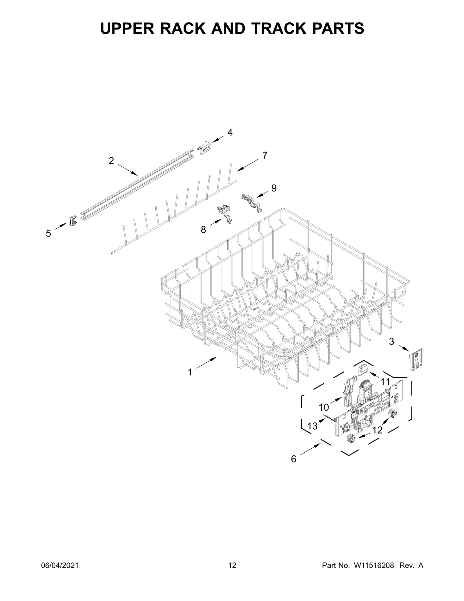 UPPER RACK AND TRACK PARTS