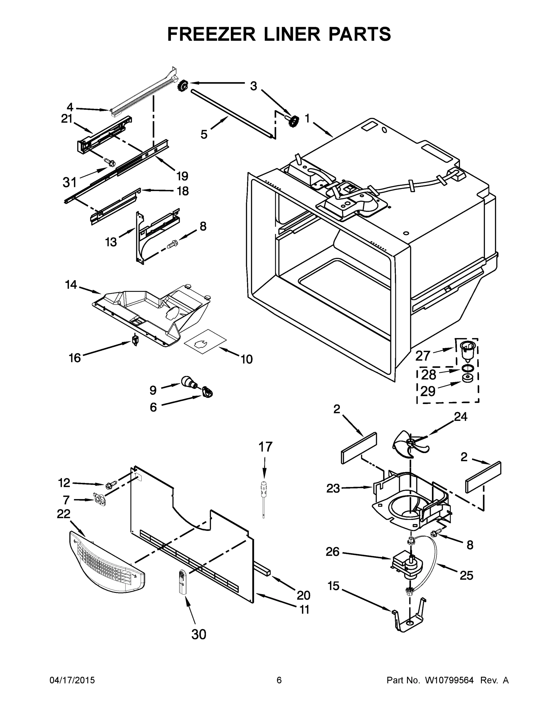 04 - FREEZER LINER PARTS