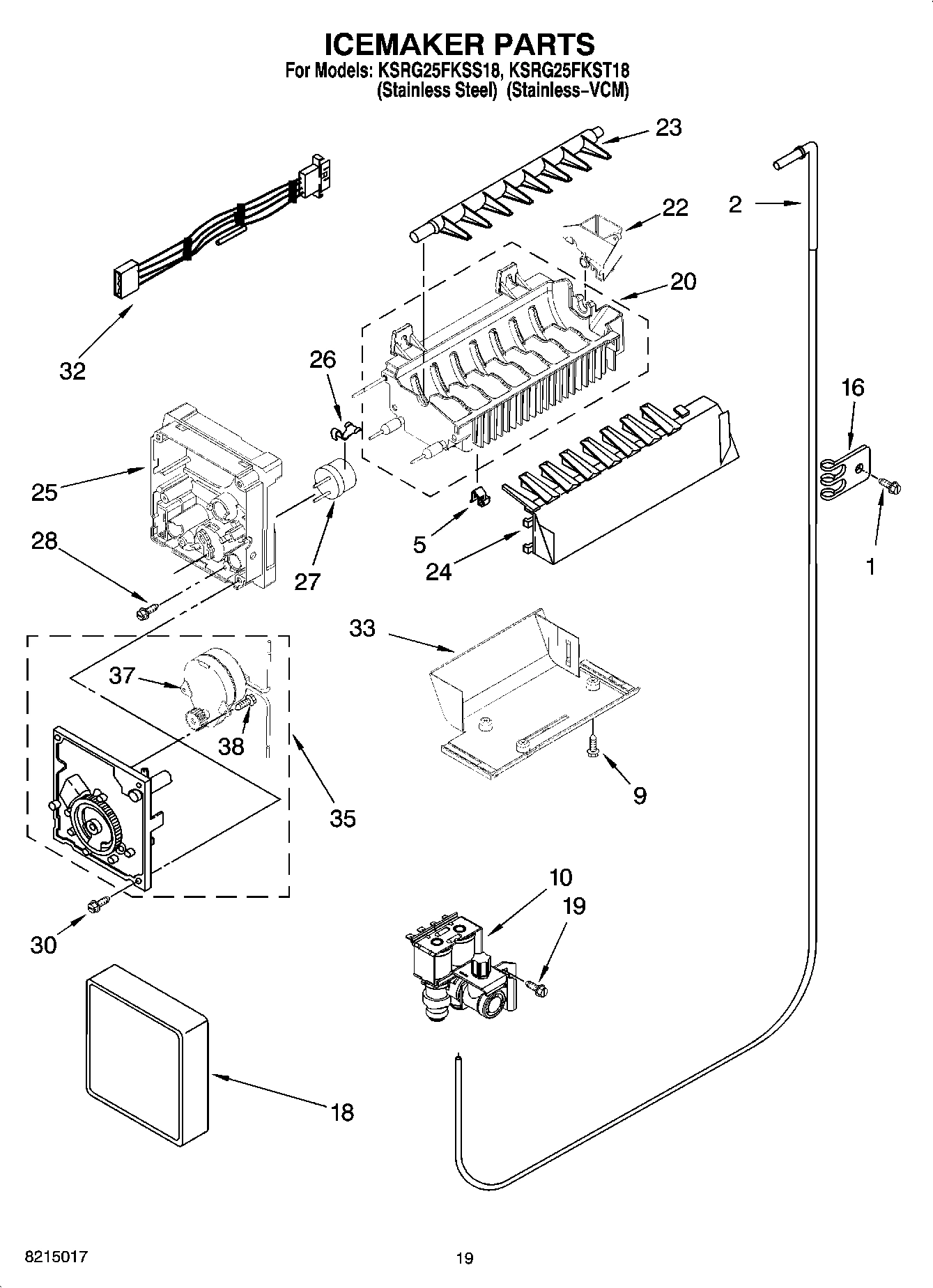 12 - ICEMAKER PARTS, OPTIONAL PARTS (NOT INCLUDED)