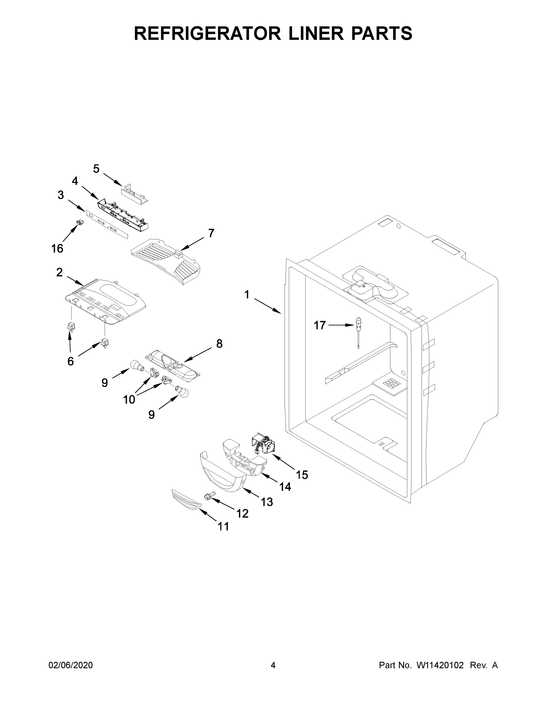 03 - REFRIGERATOR LINER PARTS