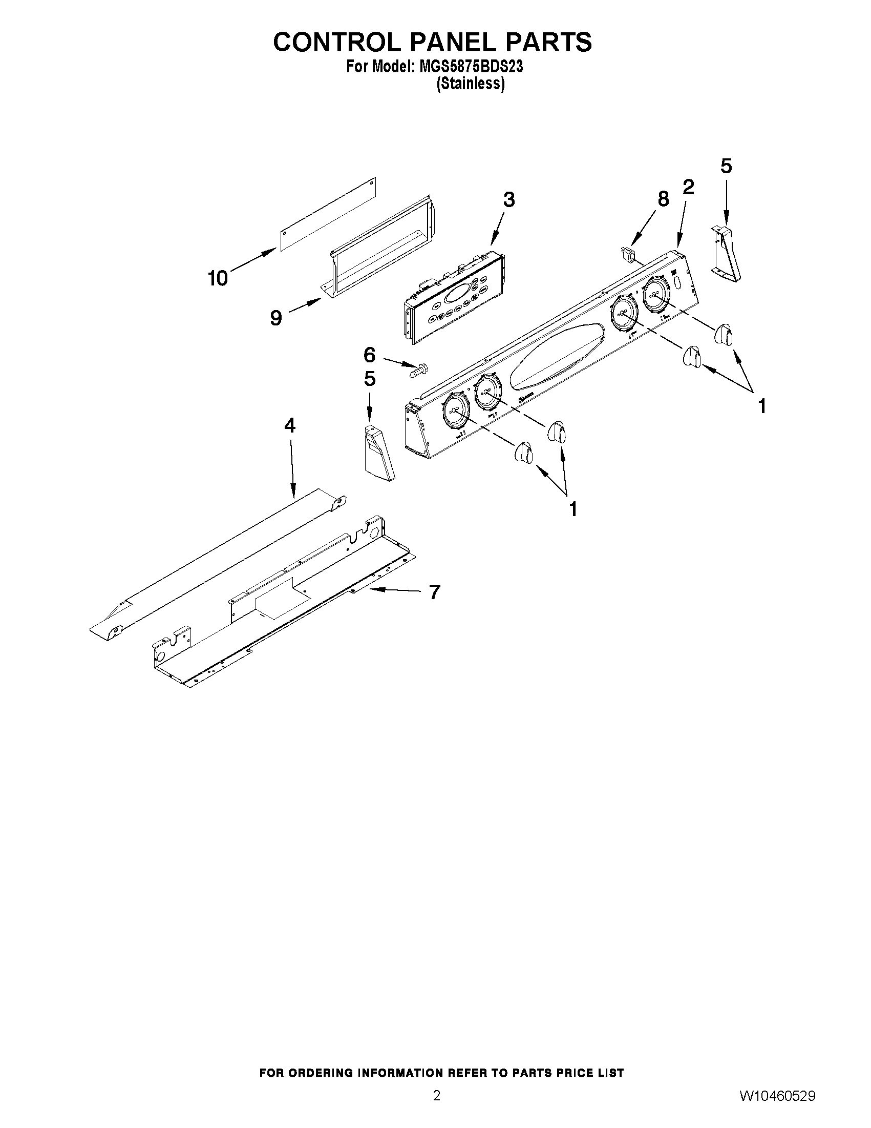 02 - CONTROL PANEL PARTS