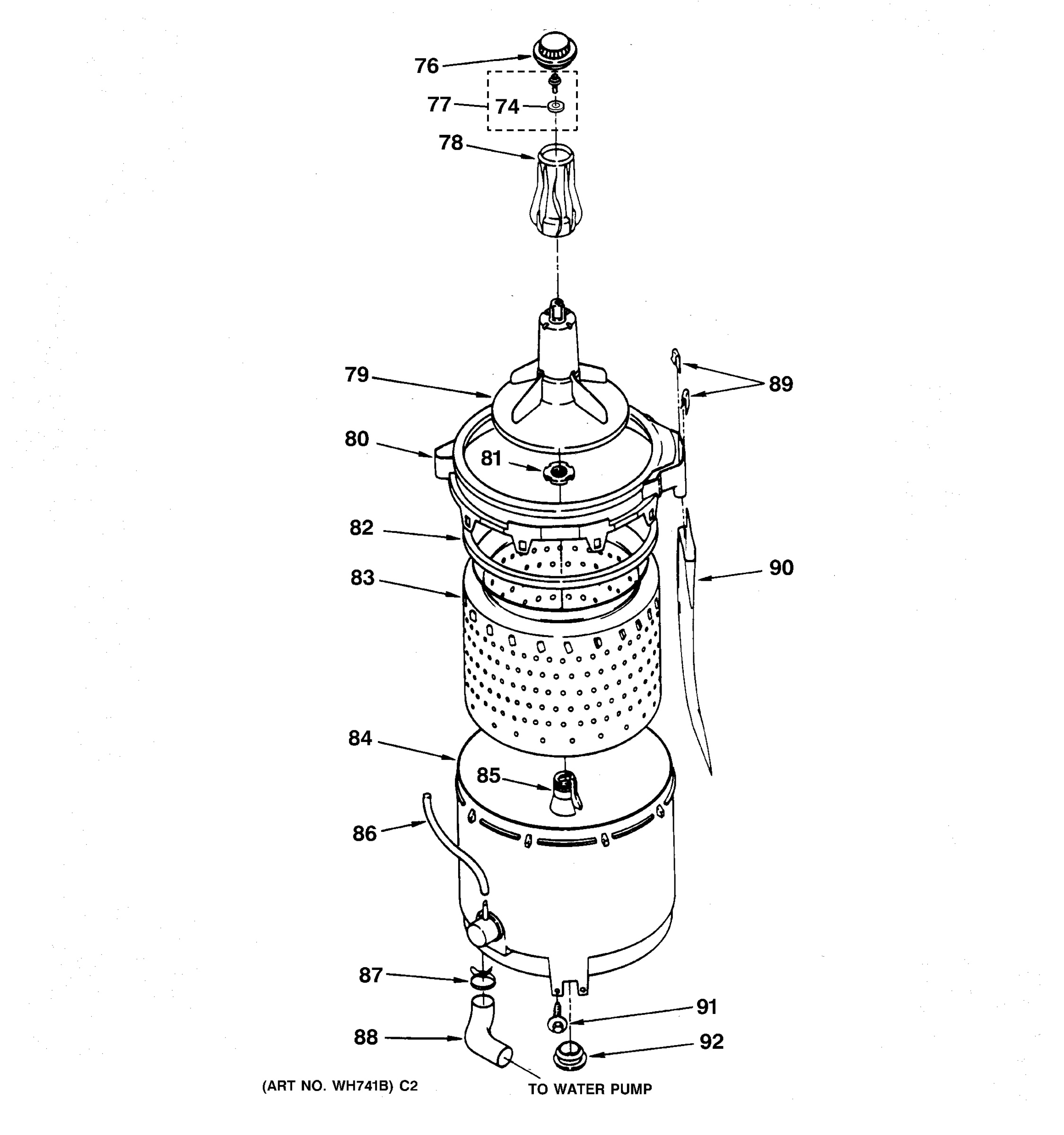 AGITATOR, BASKET & HUB