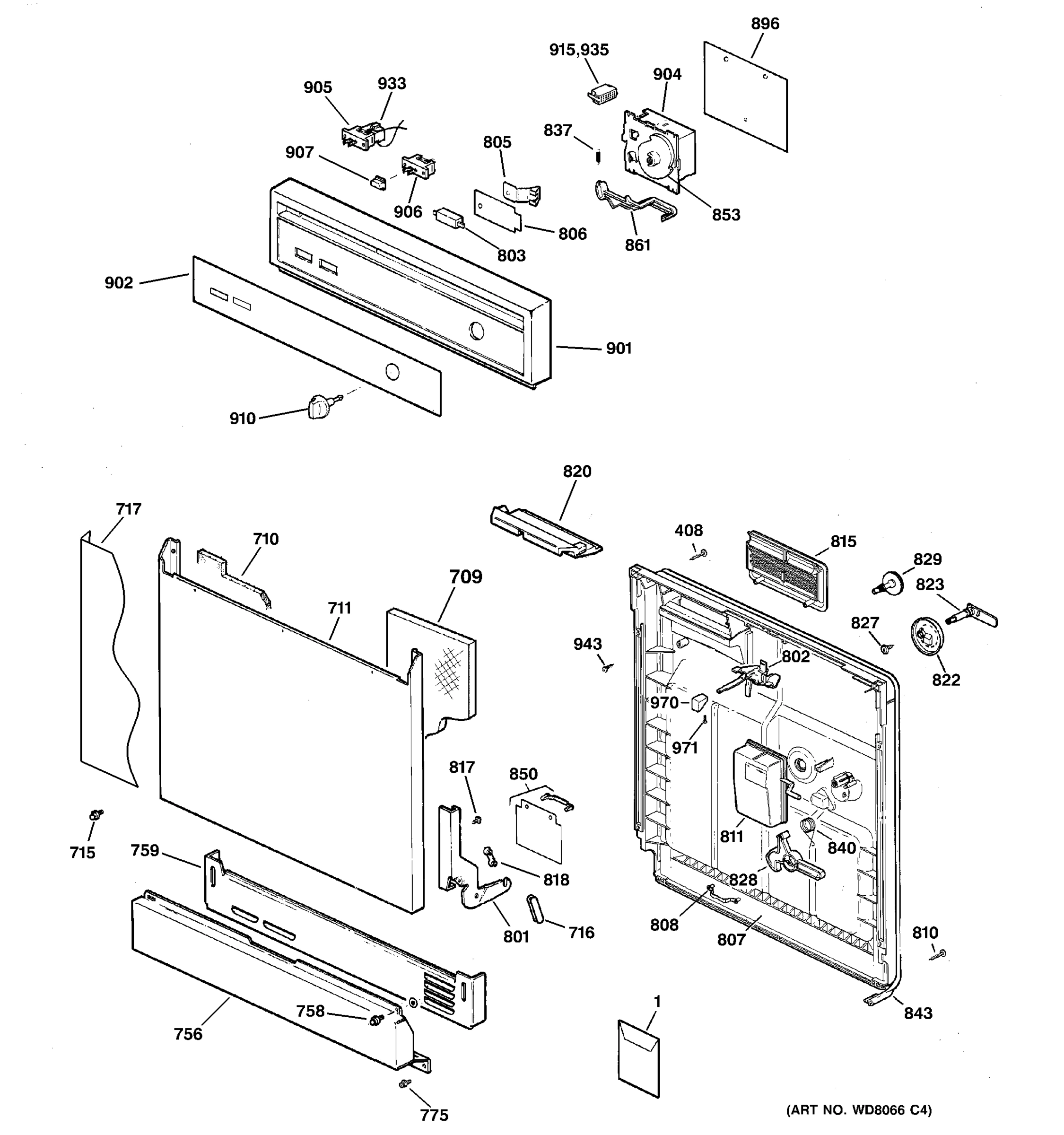 ESCUTCHEON & DOOR ASSEMBLY