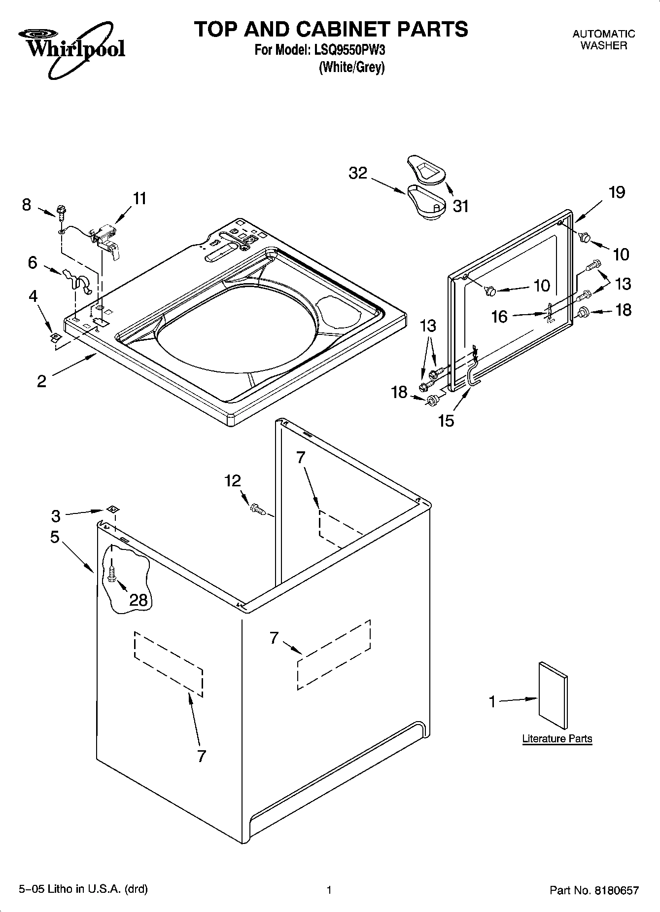 01 - TOP AND CABINET PARTS