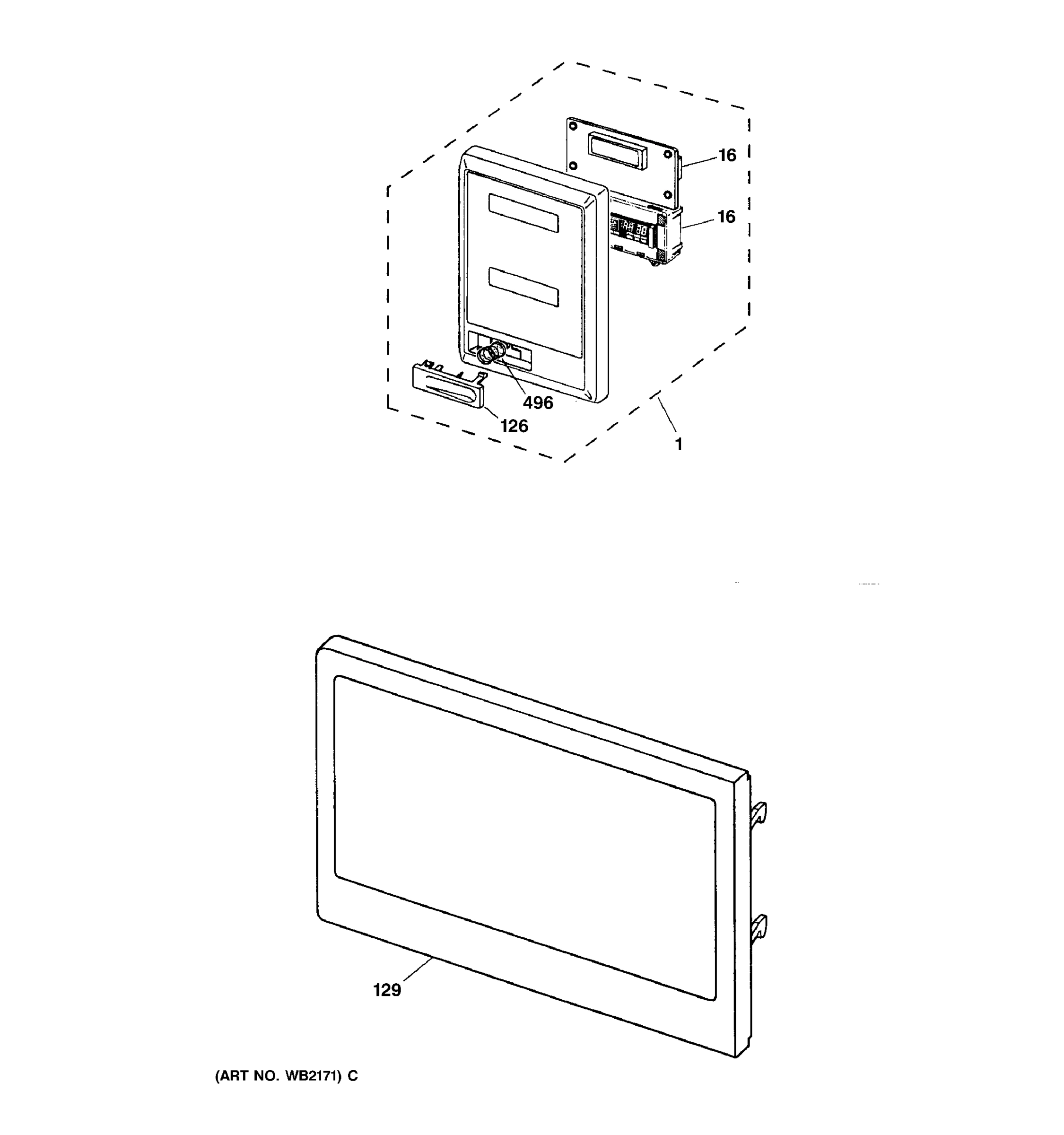 MICROWAVE DOOR & CONTROL PANEL