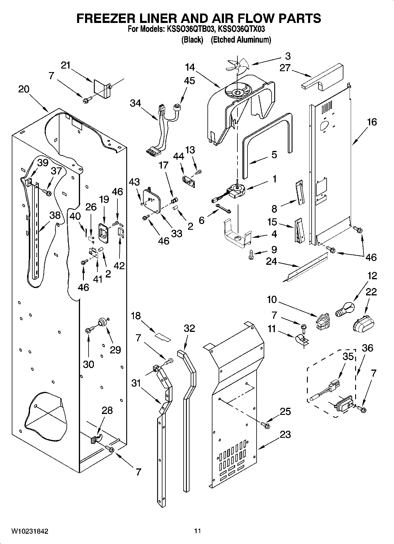 08 - FREEZER LINER AND AIR FLOW PARTS