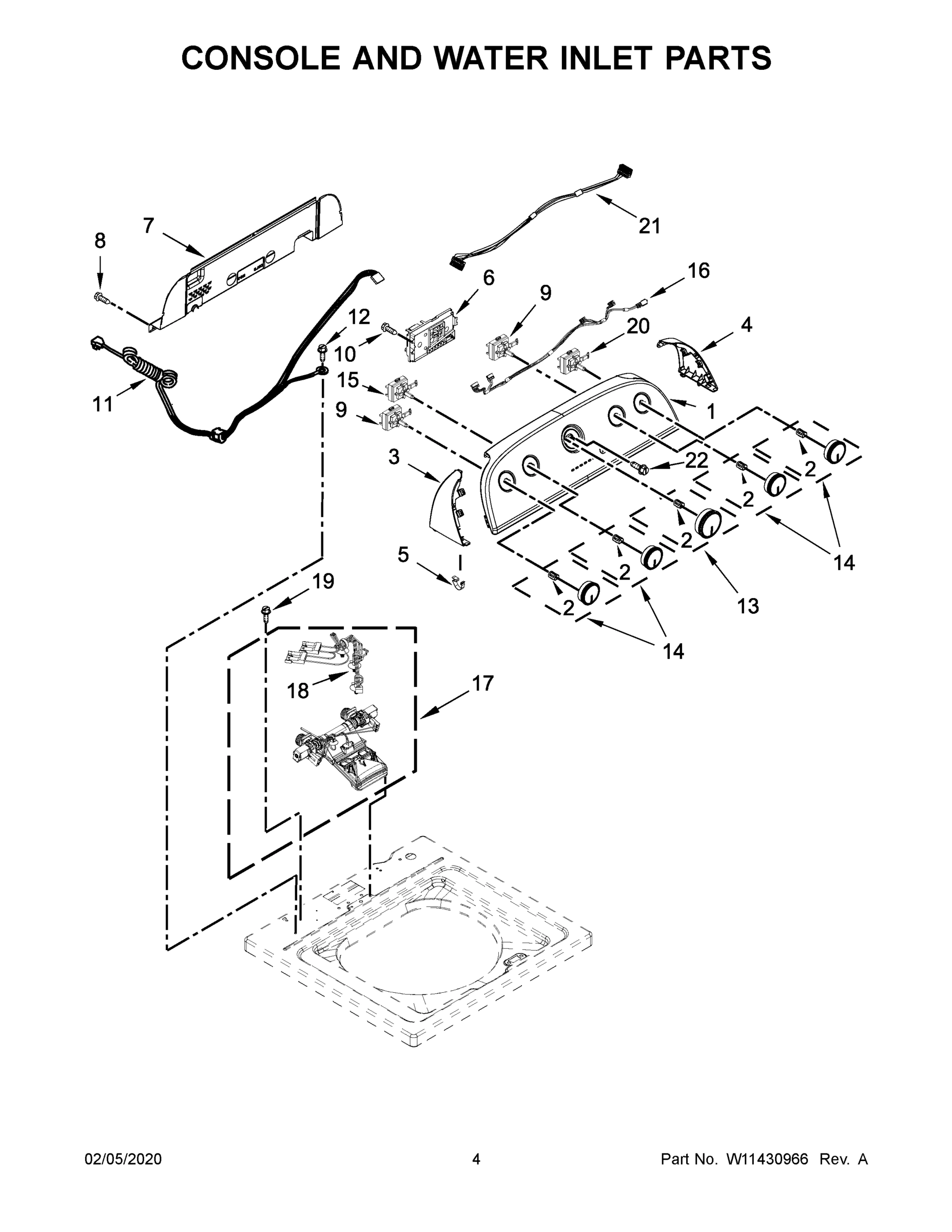03 - CONSOLE AND WATER INLET PARTS