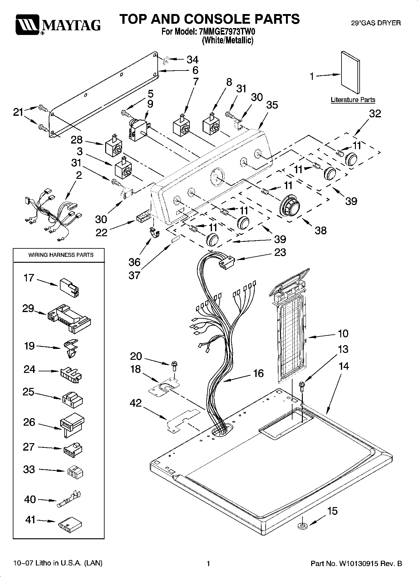01 - TOP AND CONSOLE PARTS
