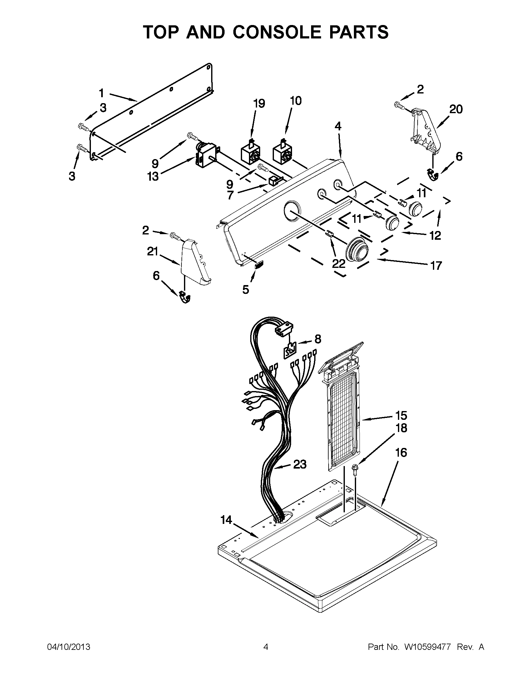 02 - TOP AND CONSOLE PARTS
